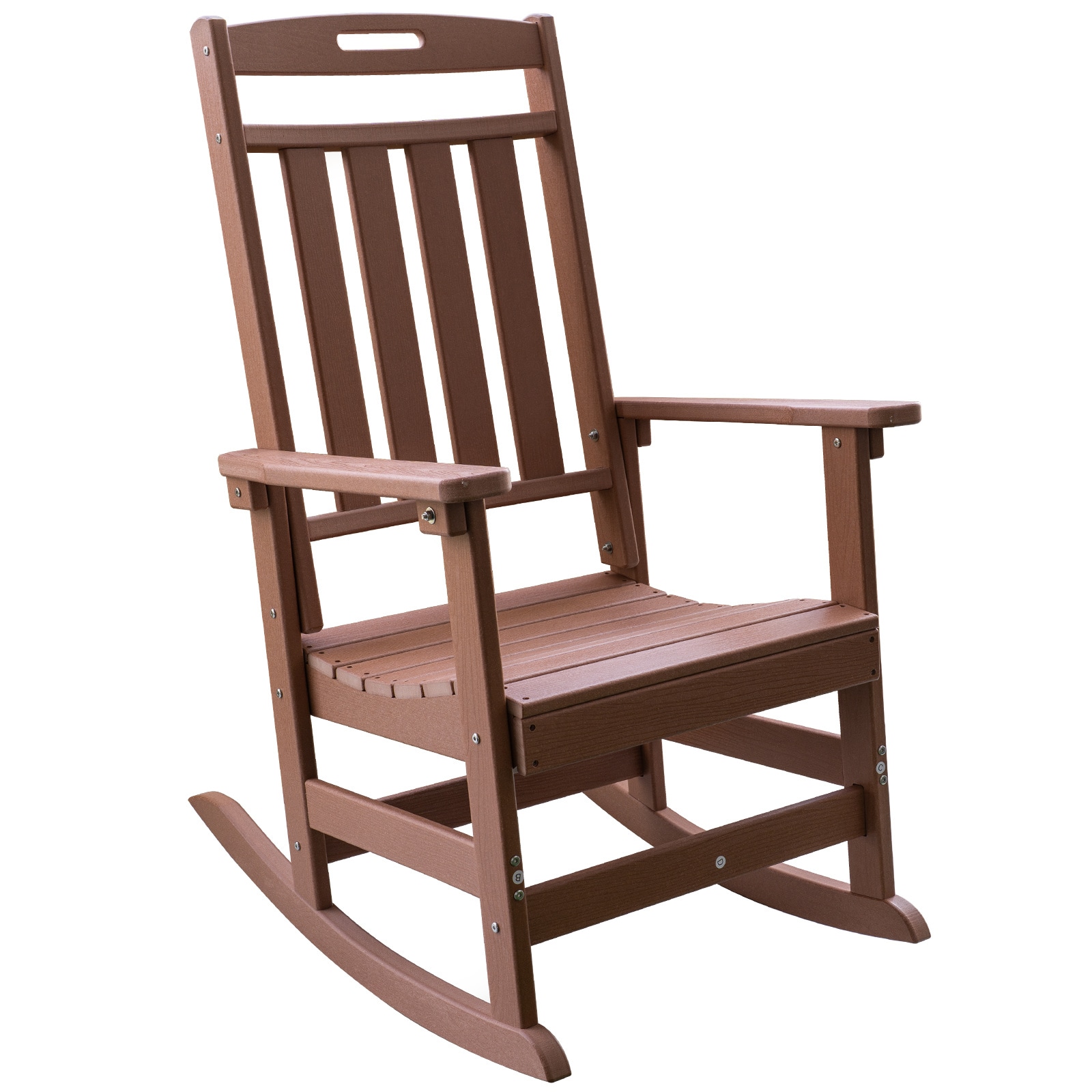 Upland YYRC-TK1 rocking chair Teak HDPE Frame Rocking Chair with Brown Solid Seat