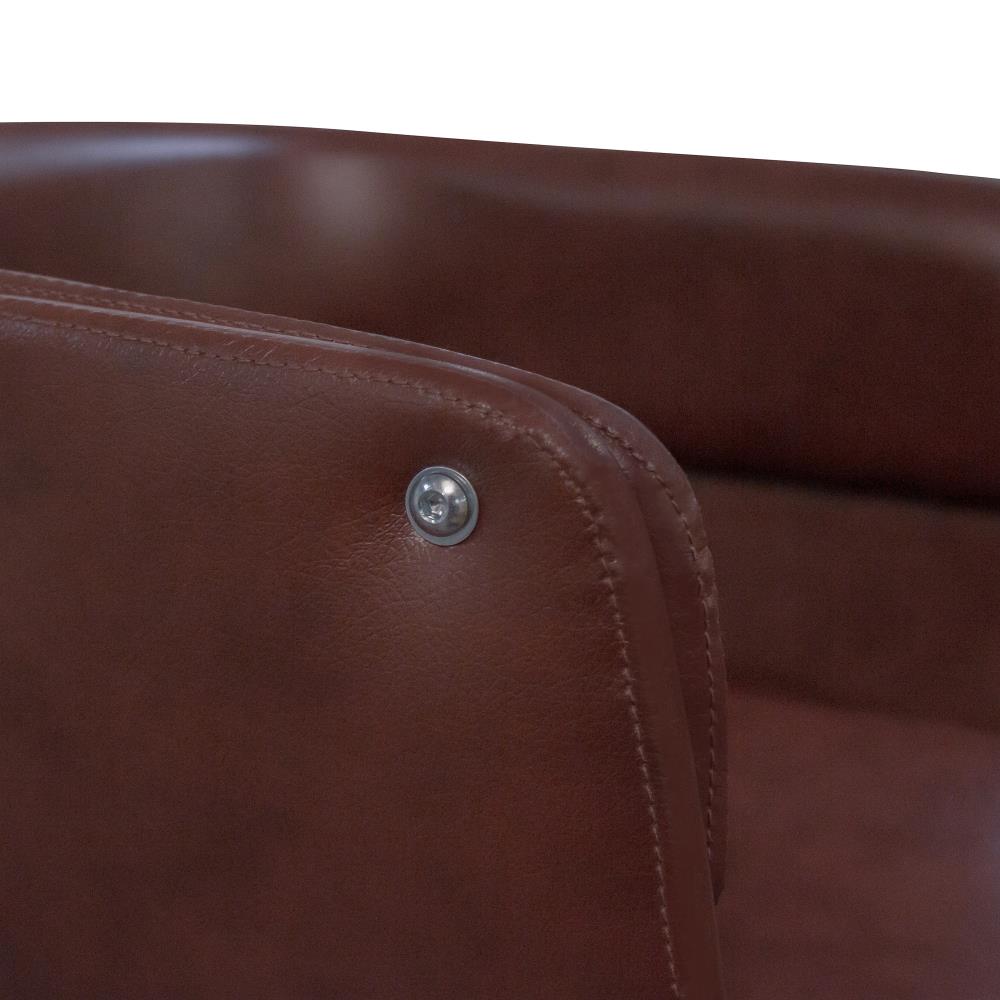 Teamson Home Brown Transitional Adjustable Height Swivel Faux Leather ...