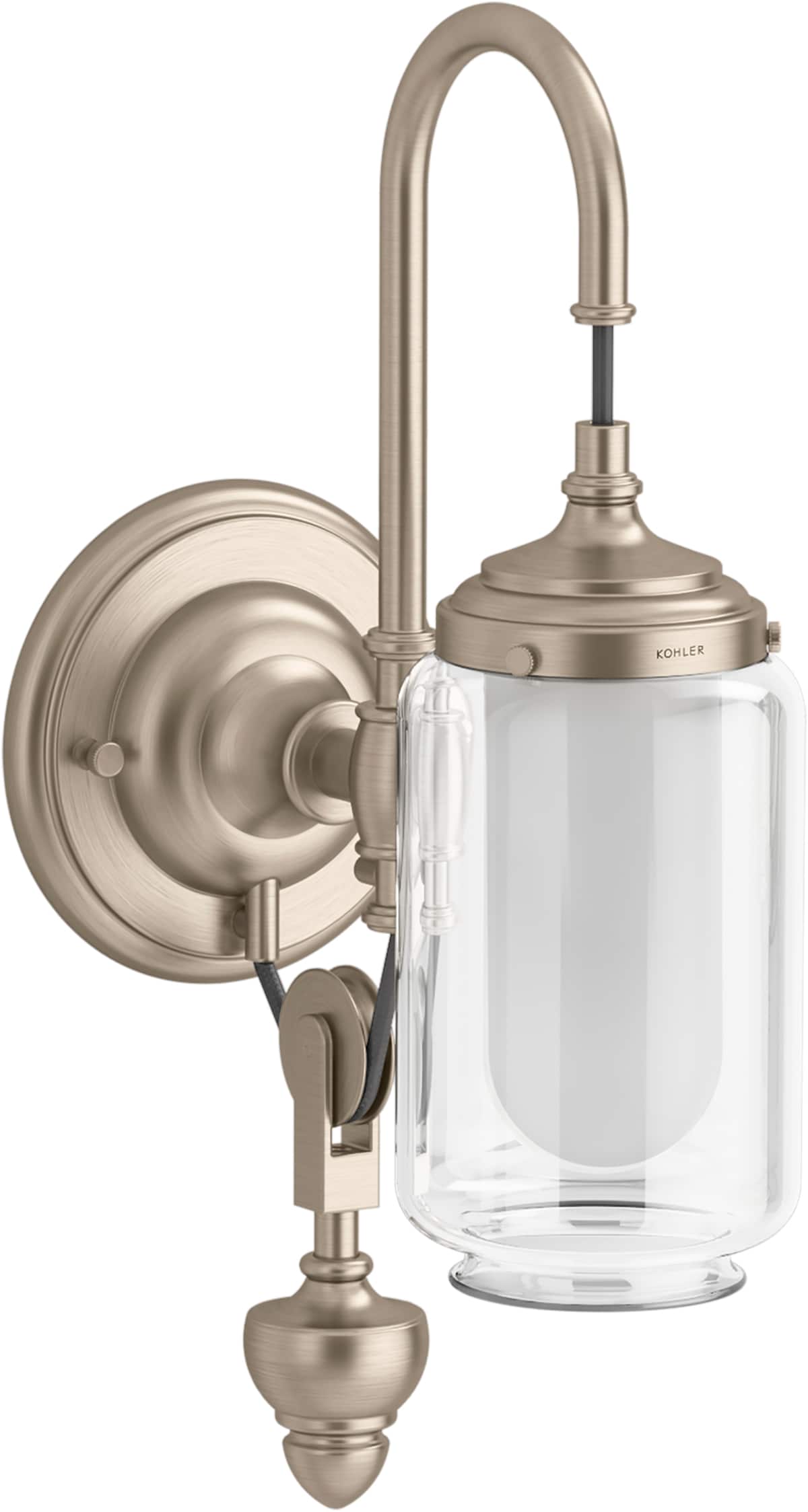 KOHLER 72581-BVL Artifacts 4.125-in W 1 -Light Brushed Bronze Wall Sconce