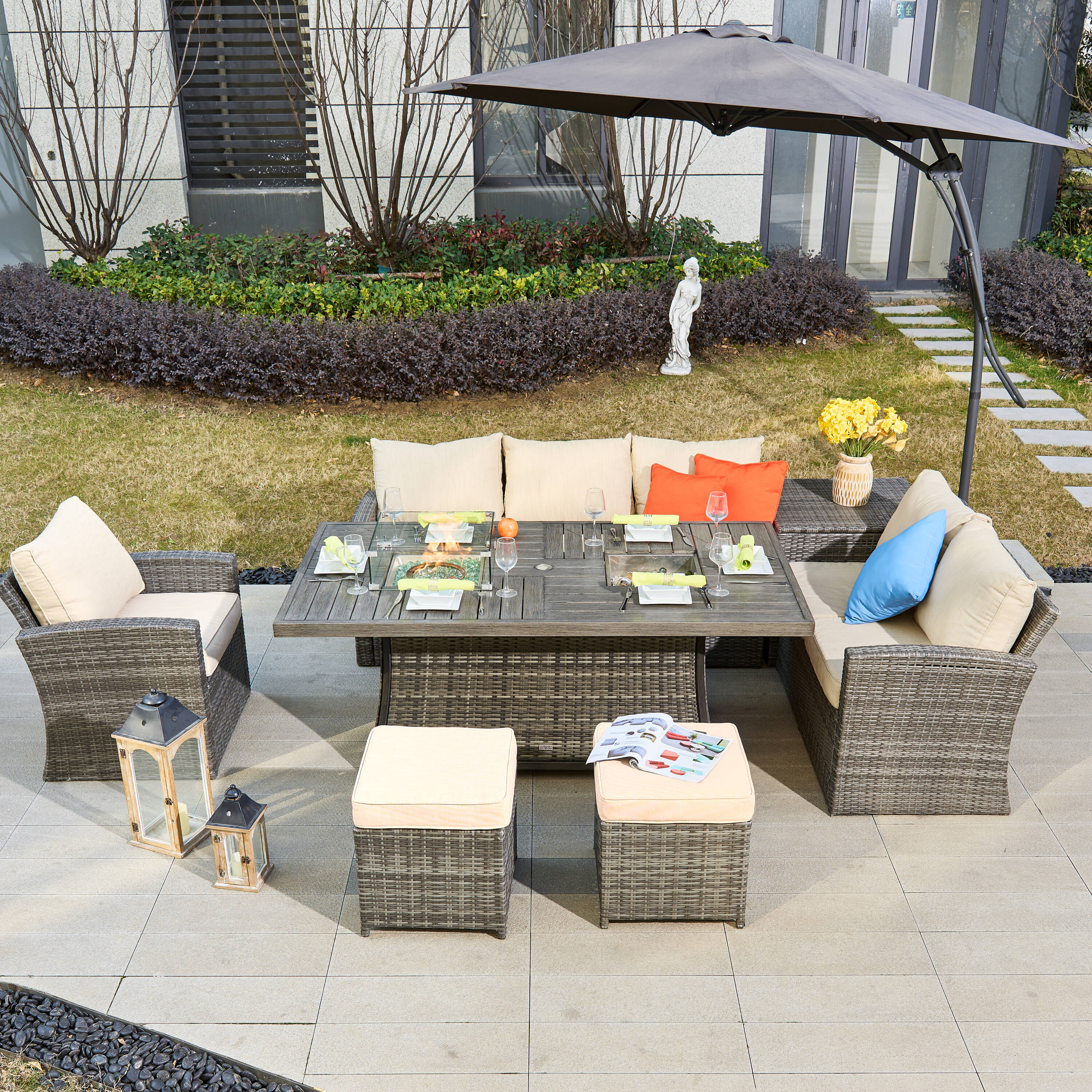 Direct Wicker DWG-2403BFI-GR Patio-Conversation-Sets - View #5