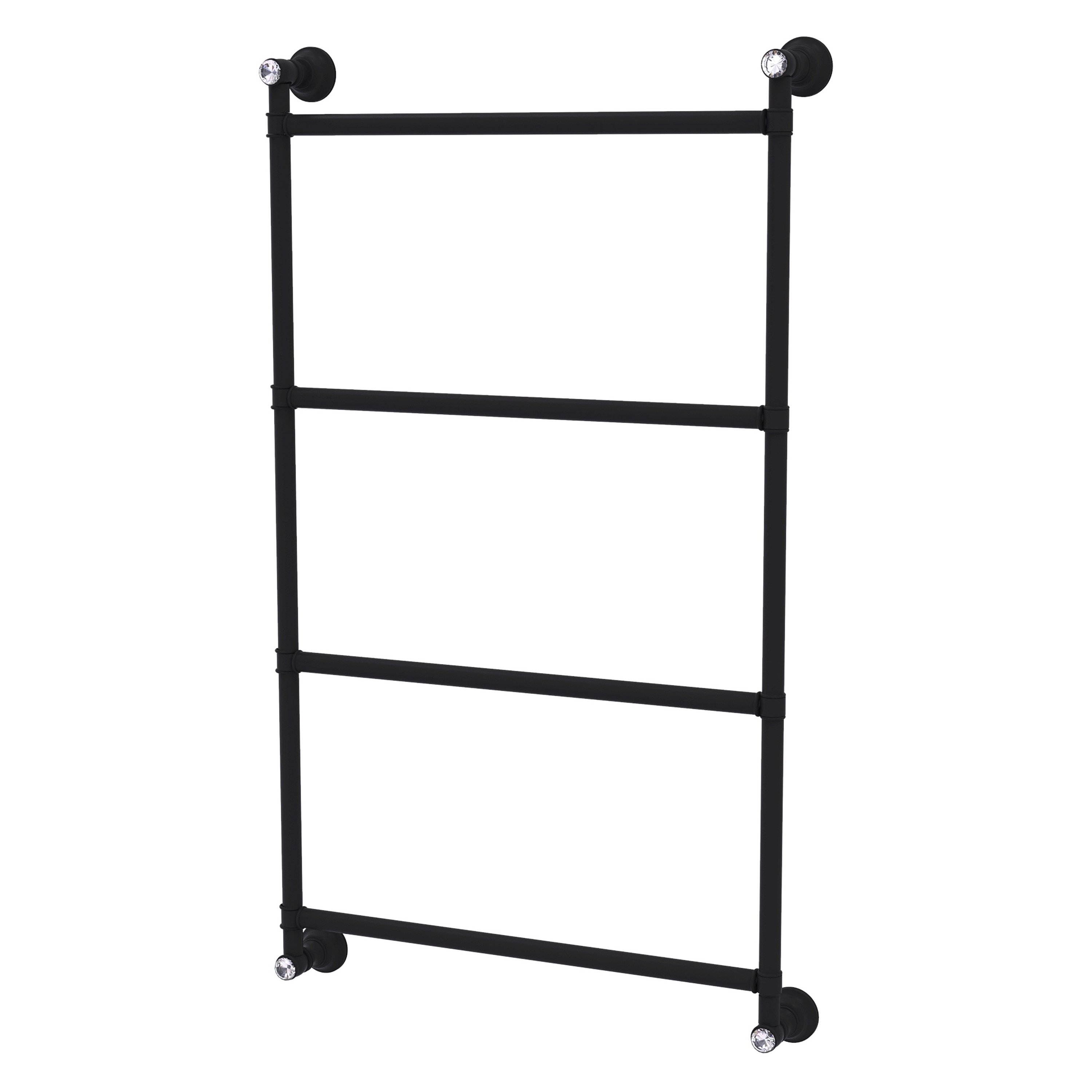 Allied Brass CC-28-18-BKM Carolina Crystal 18-in double Matte Black Wall mount Double Towel Bar