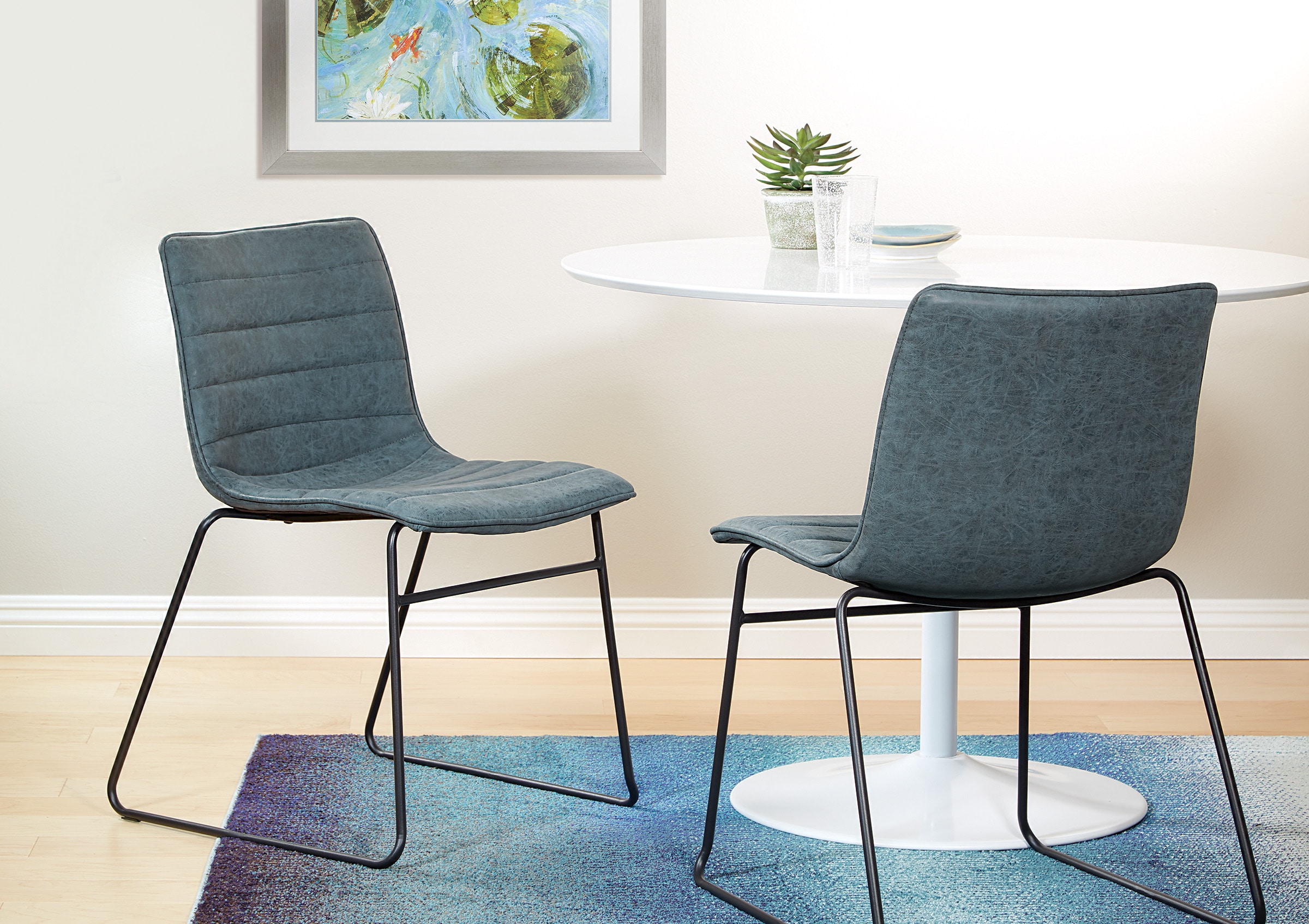 Office Star Products HAL2-P45 2 Halo Industrial Navy Accent Chair