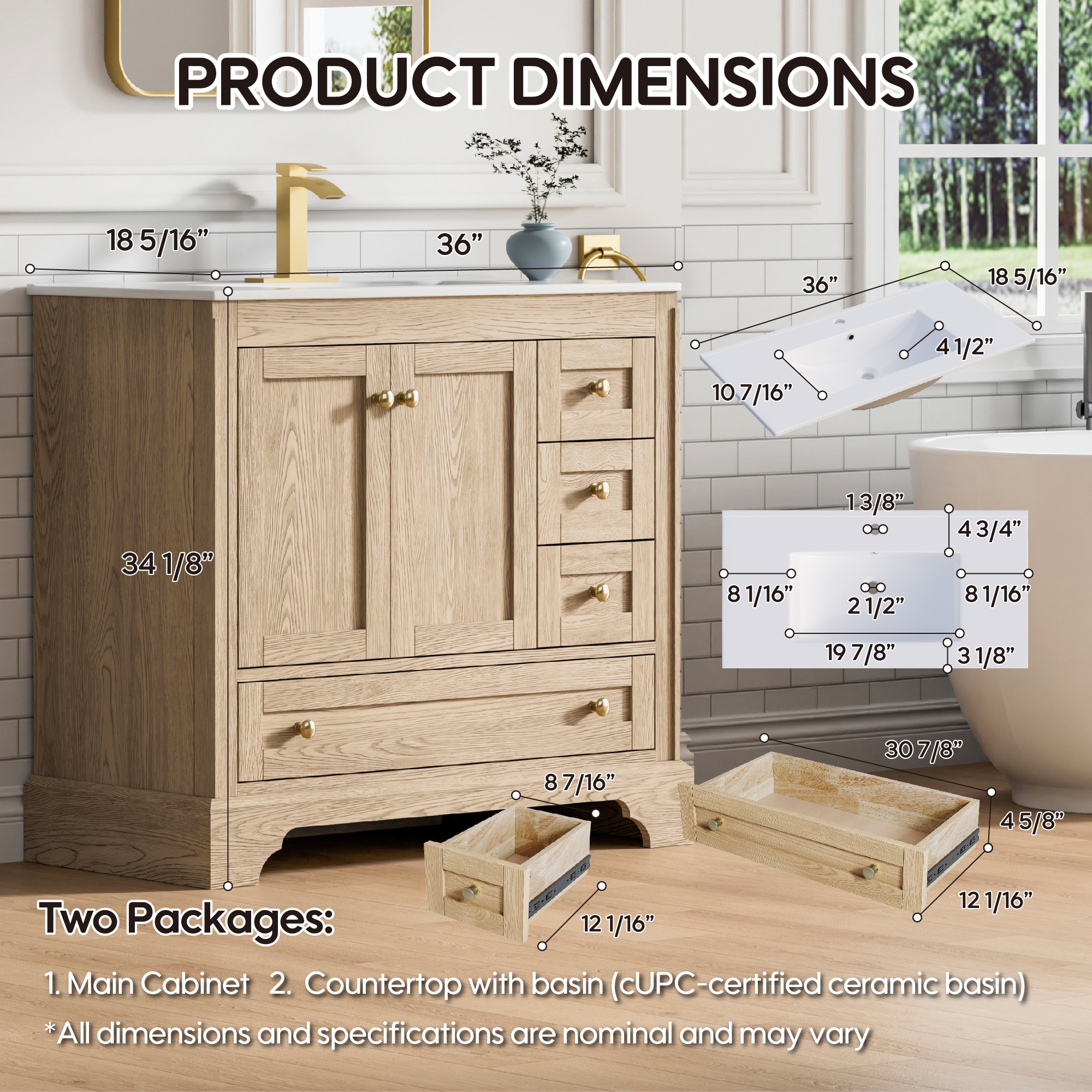 Ayelon NFLV60QZ-WT Bath-Vanity-Combo - View #3