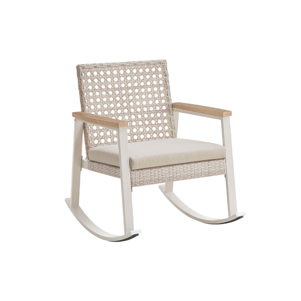 SONGMICS HOME YPG110W01  Sencillo Collection - Outdoor Steel Rocking Chair Bone Color