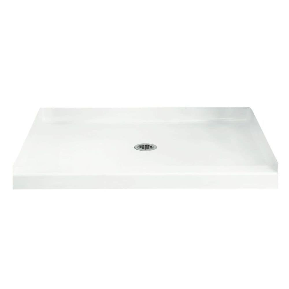 Accord 60" x 36" White Vikrell Shower Base with Center Drain