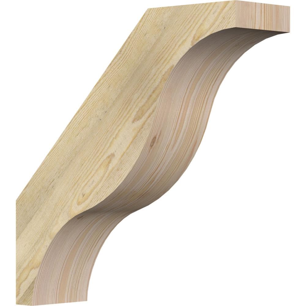 Ekena Millwork BRC06X22X22FST00RDF 6-in x 22-in x 22-in Douglas Fir Unfinished Wood Funston Rough Sawn Knee Brace
