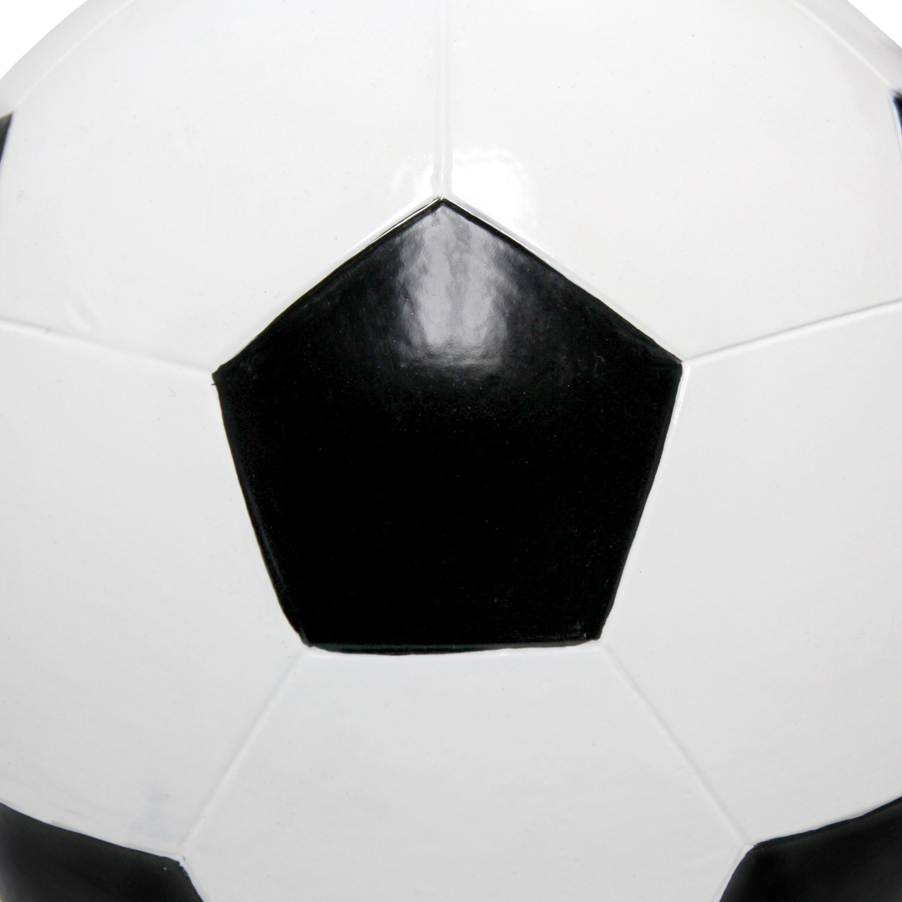 11.5" White and Black Ceramic Soccer Ball Table Lamp