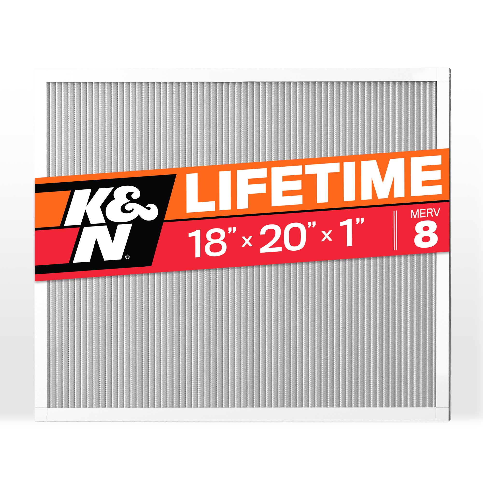K&N HVC-8-11820 18-in W x 20-in L x 1-in Washable MERV 8 Pleated Air Filter