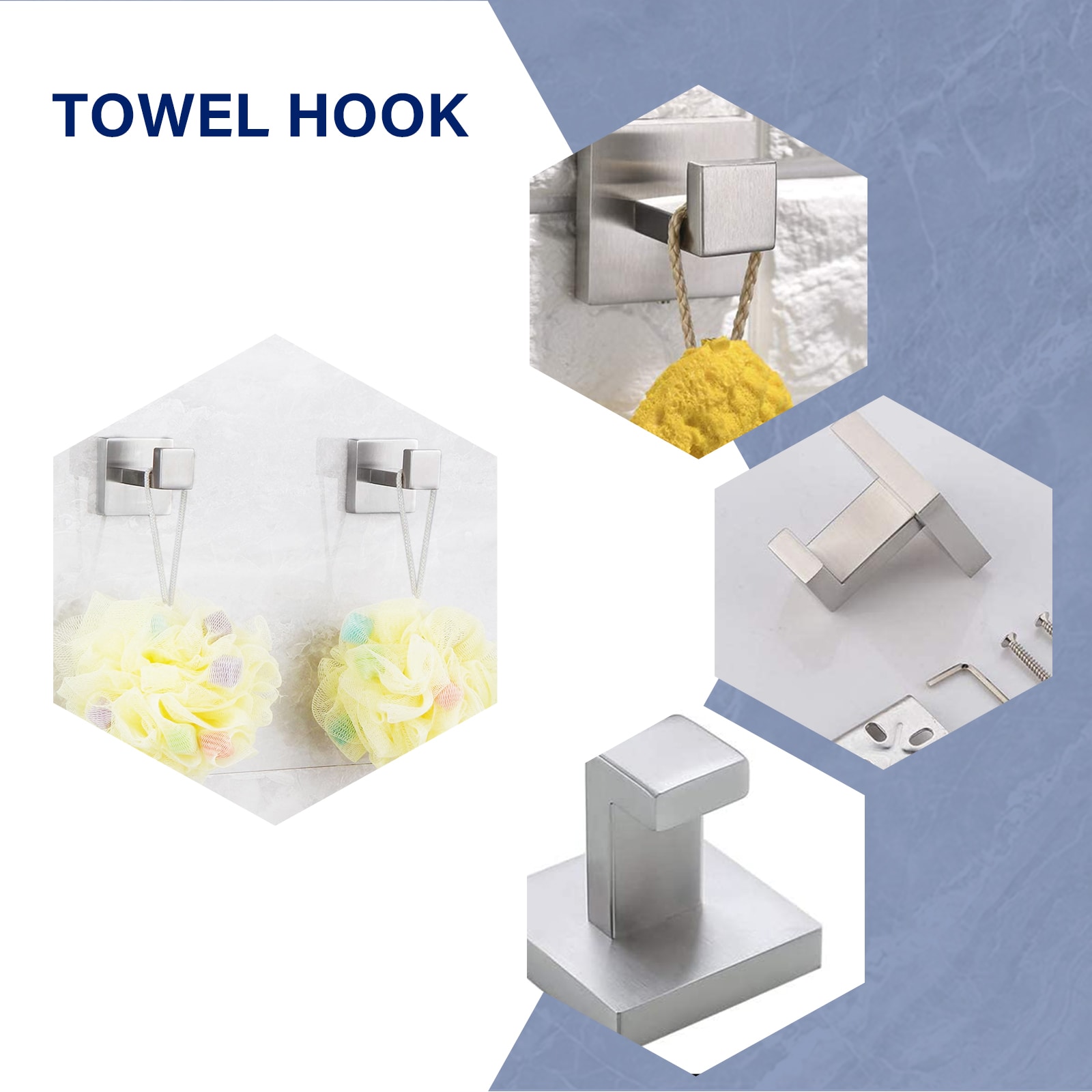 Brushed Nickel 24-Inch Adjustable Metal 4-Piece Bath Hardware Set