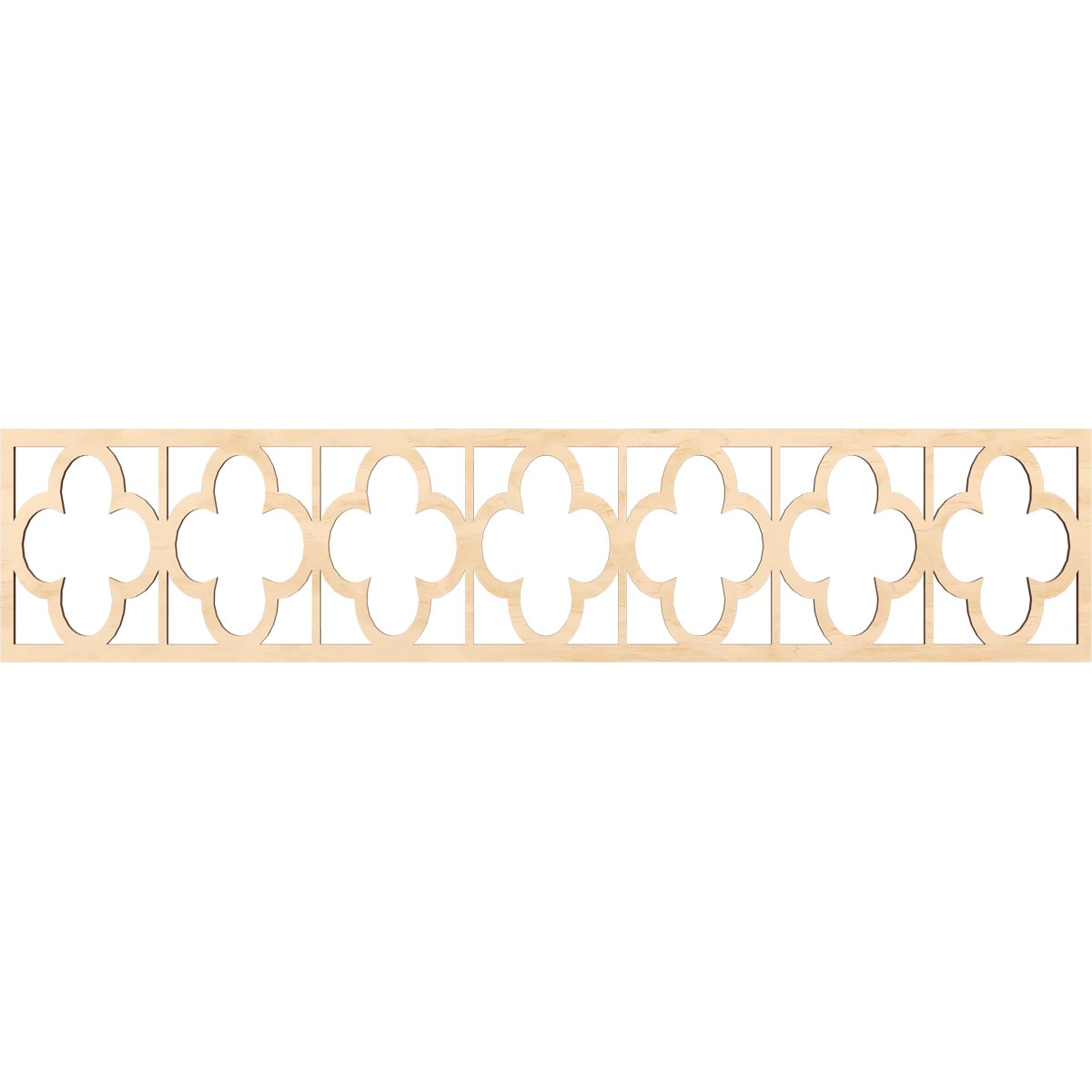 Ekena Millwork MLDA10X46WDLBI Woodall Fretwork Flat Trim 10-in x 3.9-ft Birch Brown Unfinished 2156174 Pierced Wall Panel Moulding