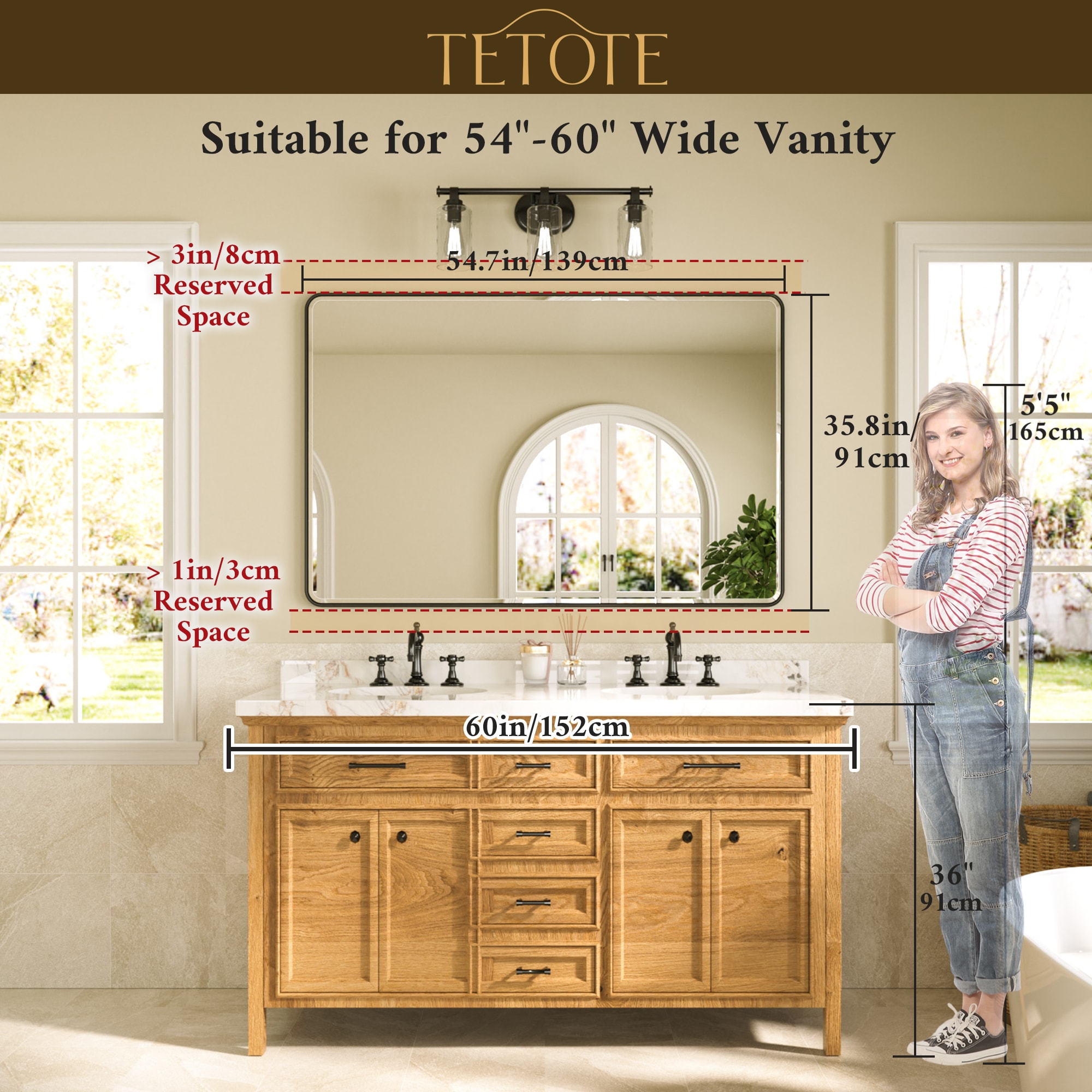 TETOTE LSC-TE-5536BK-B82 Framed-Bath-Mirrors - View #3