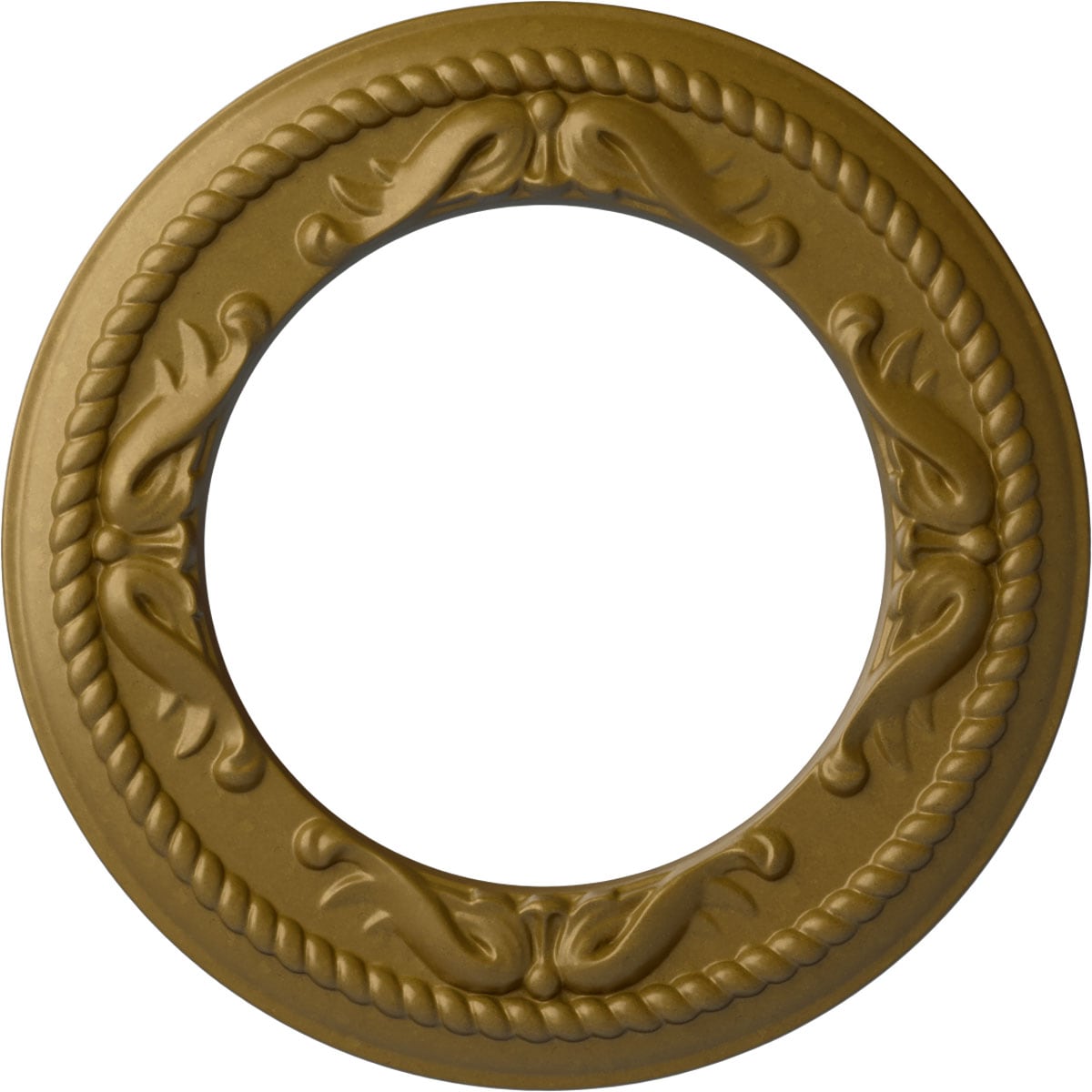 Ekena Millwork CM12MEGLS Roped Medway 12.25-in W x 12.25-in L Painted Gold Polyurethane Whole Ceiling Medallion