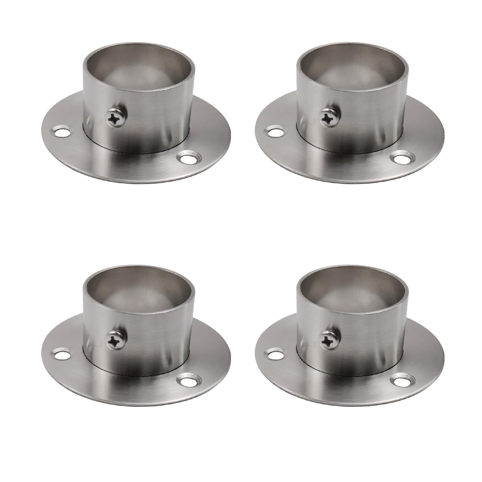 Aoibox  Stainless Steel Closet Rod End Support Flanges for 1 5 in Diameter Rods Wall and Wardrobe Mounting Unit
