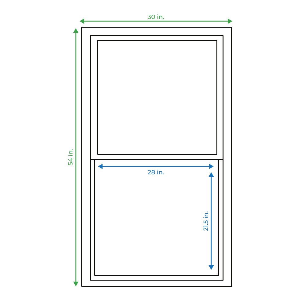 Project Source 40000 Series Replacement 30-in x 54-in x 1-3/4-in Jamb Silver Aluminum Single-glazed Single Hung Window Half Screen Included
