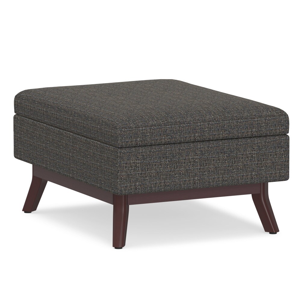 Simpli Home AXCOT267S-EB Owen Midcentury Ebony Storage Ottoman