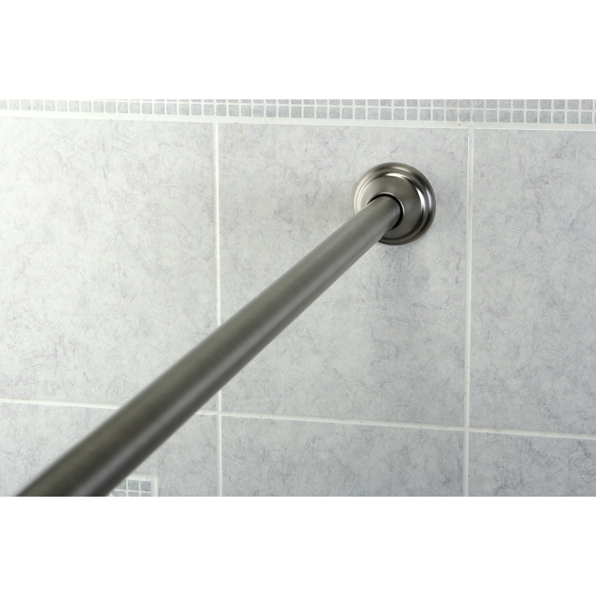 Kingston Brass WLSR118 Edenscape 60-in to 72-in Brushed nickel Tension Single straight Adjustable Shower Curtain Rod