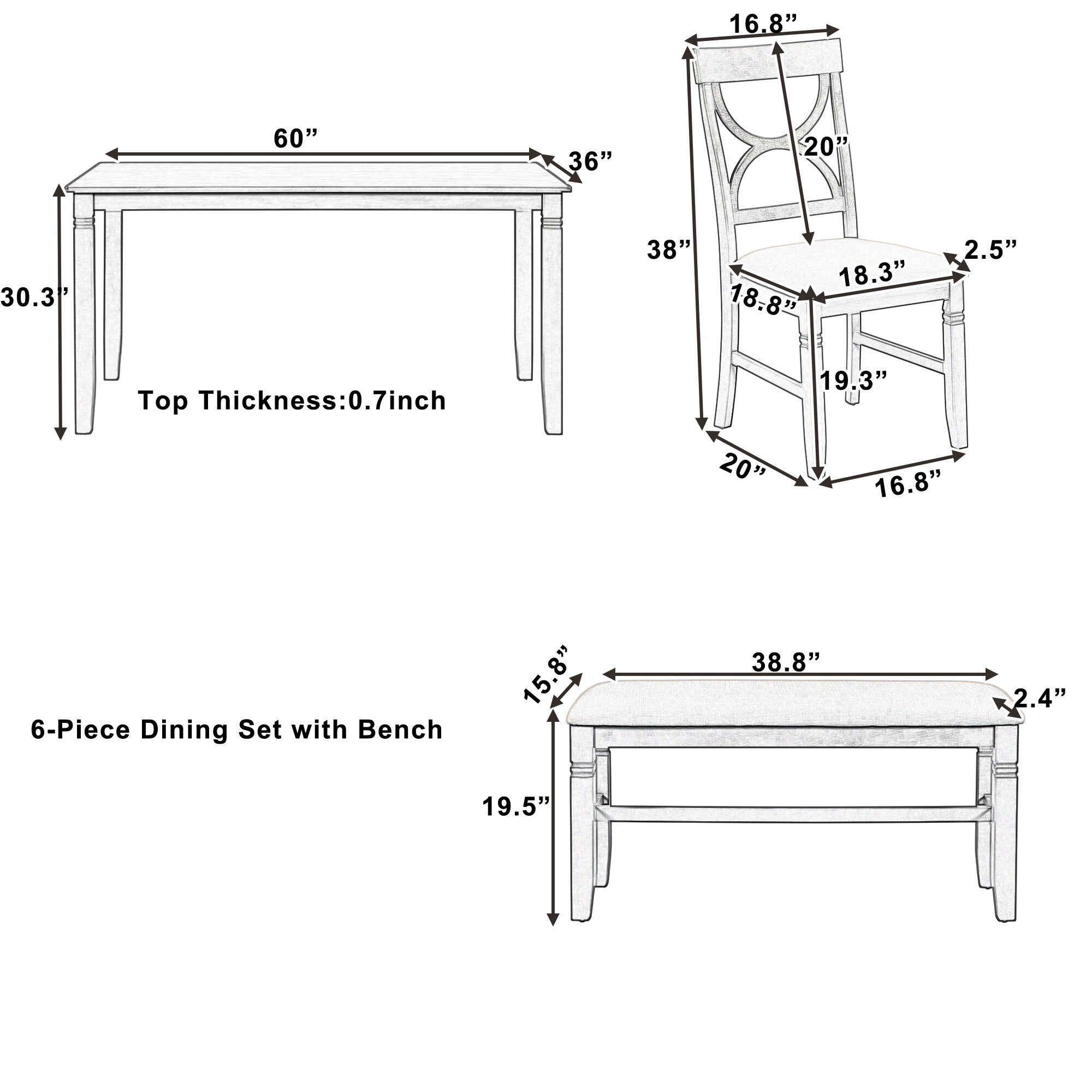 Dimakai DI-TOS003K3P Dining-Sets - View #8