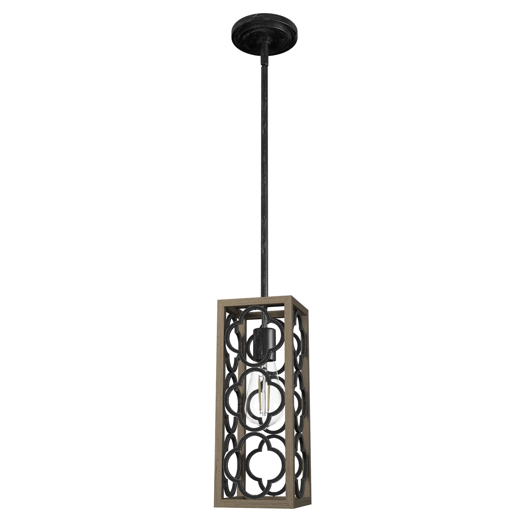 Hunter 19390 Gablecrest French Oak Transitional Cylinder LED Mini Hanging Pendant Light