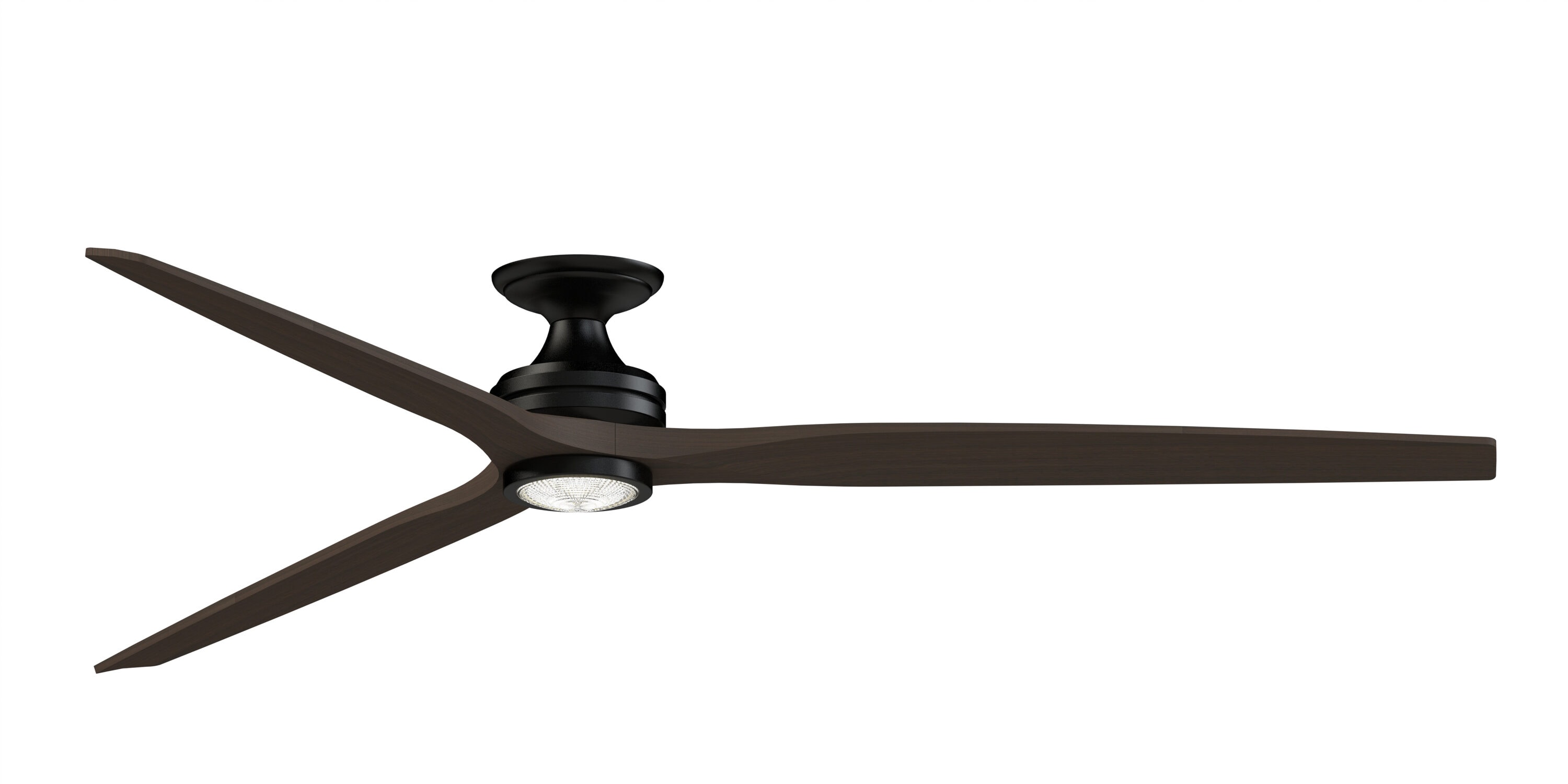 Fanimation FPD6721BBL-84DWALKF Spitfire 84-in Color-Changing Integrated LED Outdoor Flush Mount Smart Black with Dark Walnut Blades Propeller Ceiling Fan With Light - Remote Included ( 3 -Blade )
