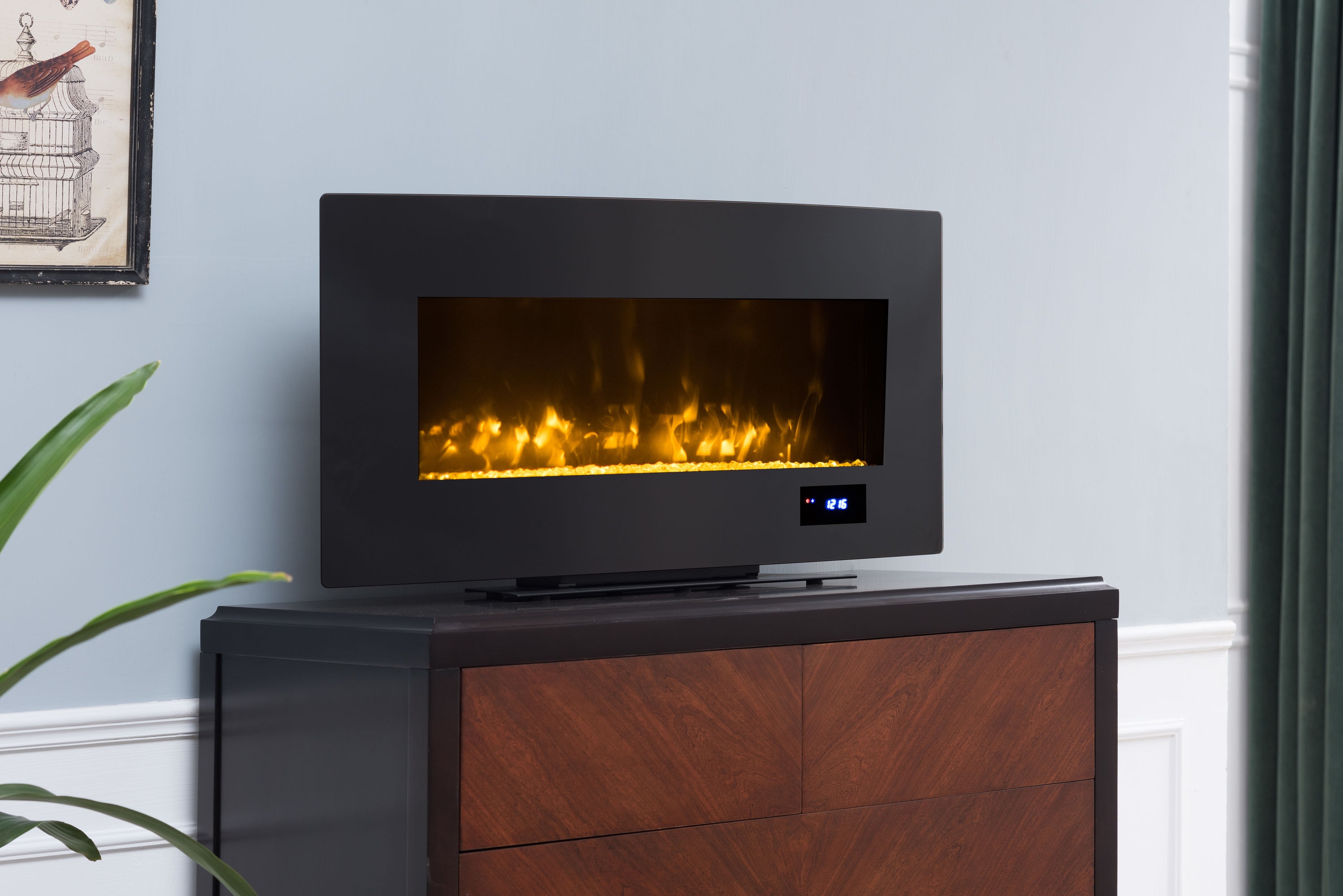 HearthPro 36-in W Black LED Electric Fireplace at Lowes.com