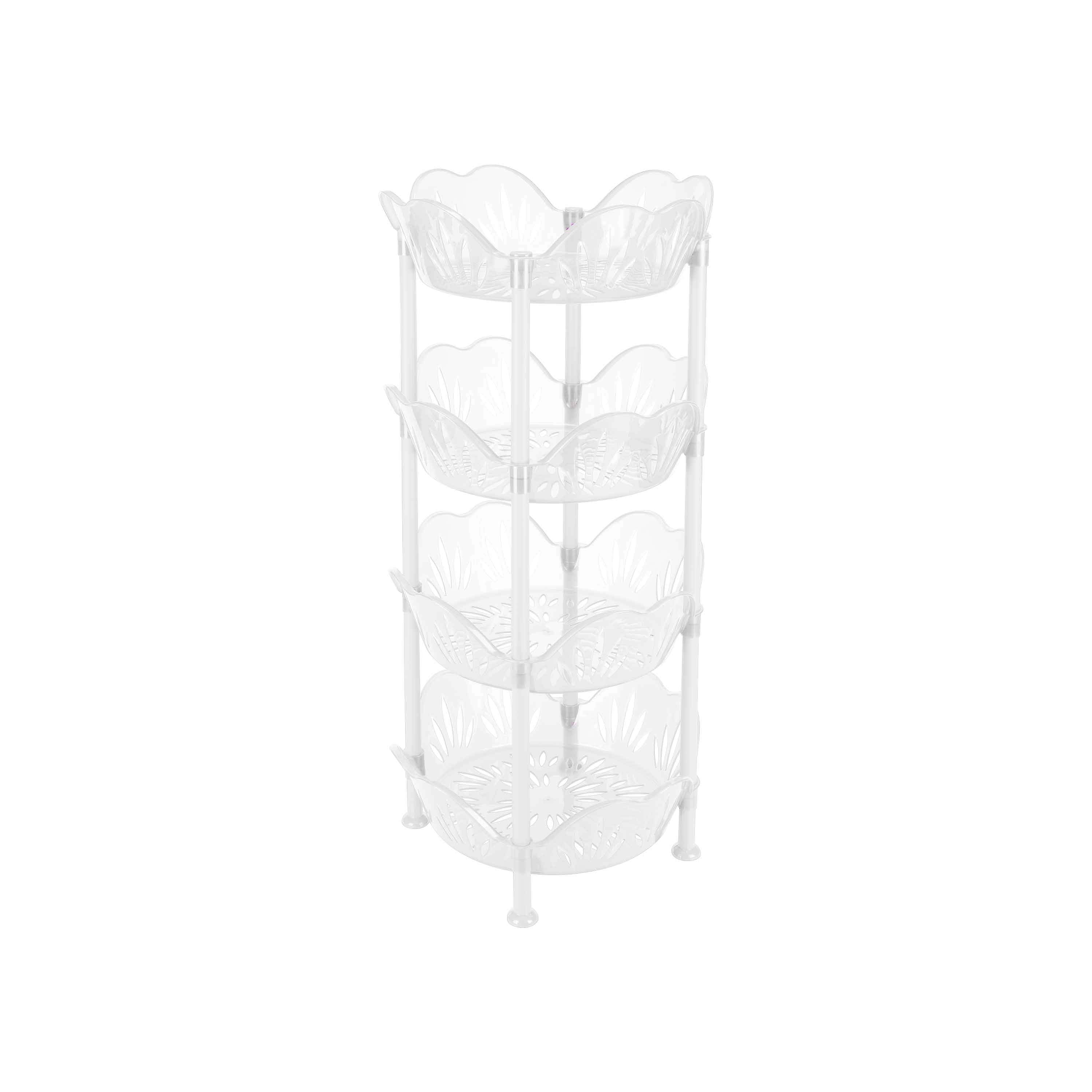 Kitchen Details 15110-WHITE 4 -Tier White Plastic Additional shelf ( 15.35-in W x 15.35-in D x 32.28-in H )