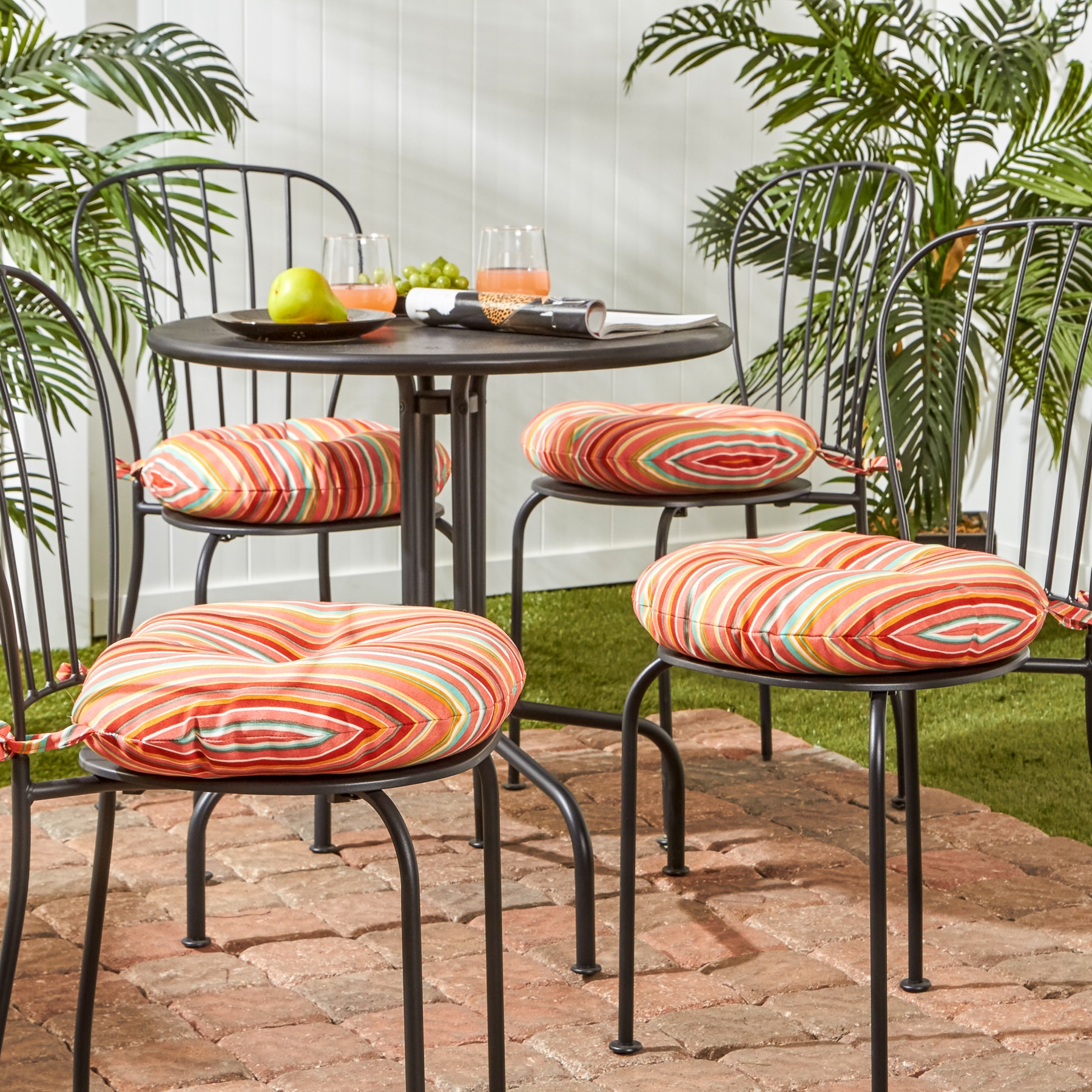 Greendale Home Fashions OC6816S4-WATERMELON Patio-Furniture-Cushions - View #3