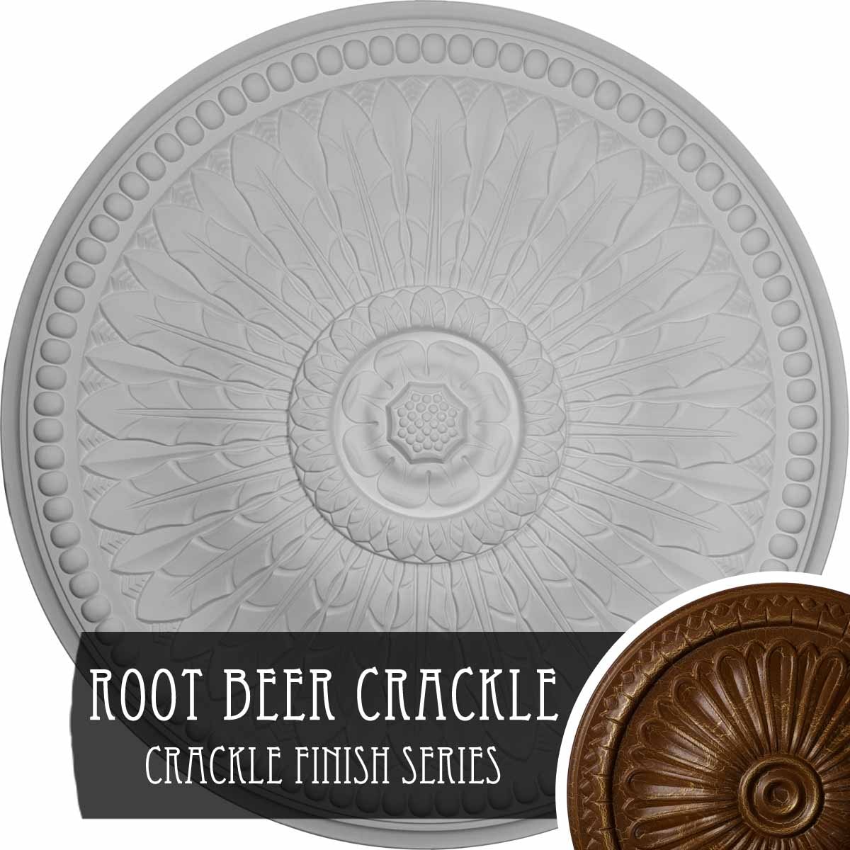 Ekena Millwork CM42SPRBC Springtime 42.5-in W x 42.5-in L Painted Root Beer Crackle Polyurethane Whole Ceiling Medallion