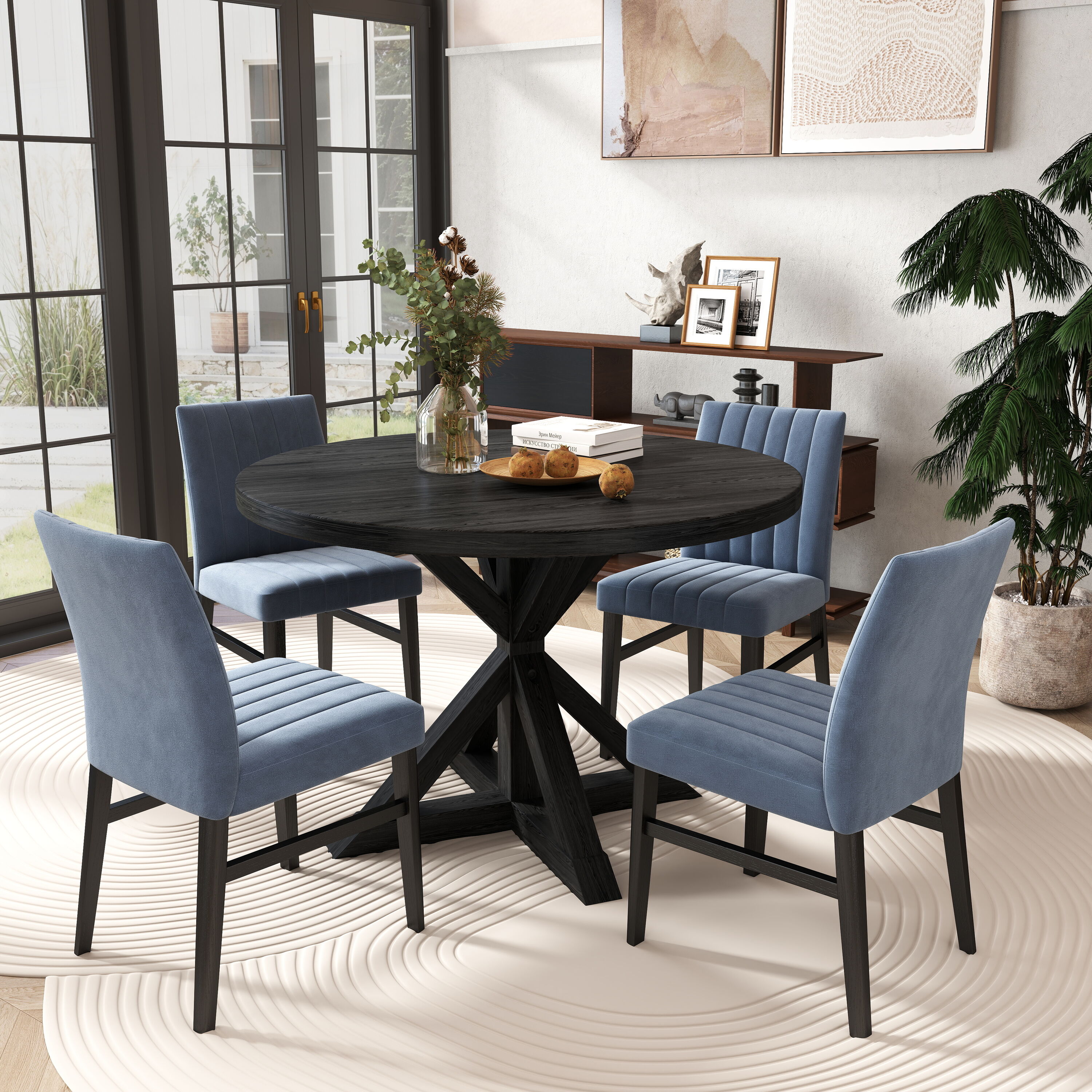 Roundhill Furniture T304-C056BUX2 Dining-Sets - View #3