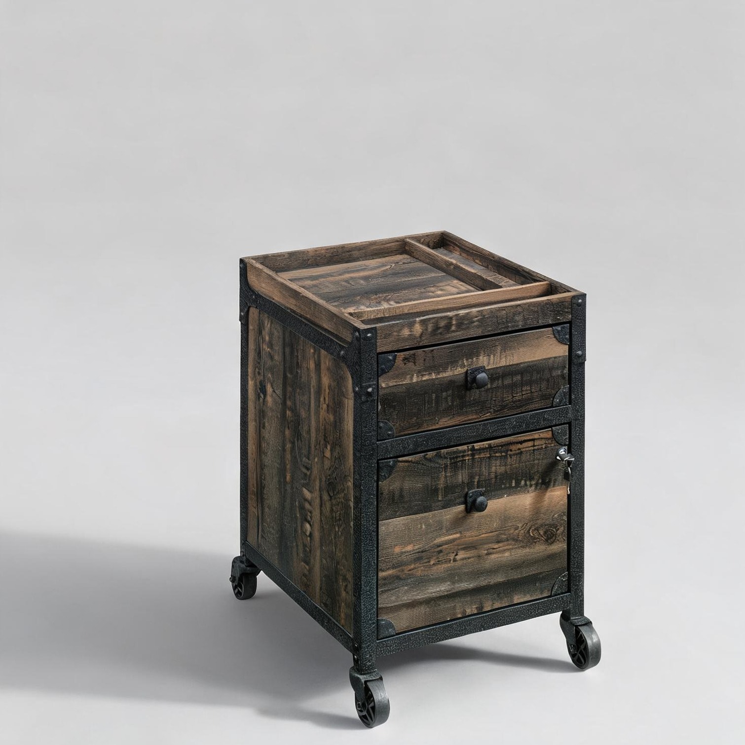 Naturefalls File Cabinets and Storage - Brown-Toned 2-Drawer Mobile ...