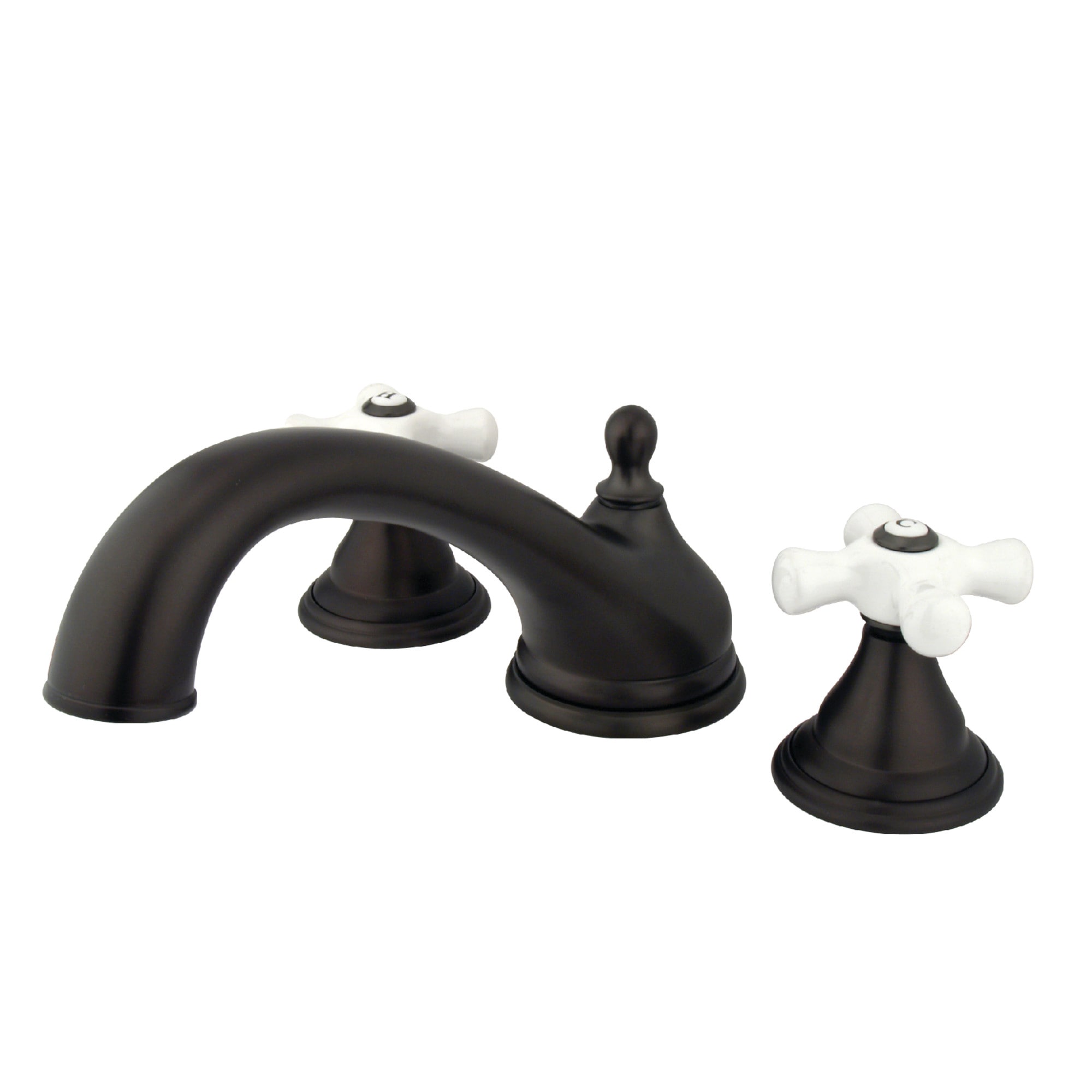 Kingston Brass WLKS5535PX Vintage Oil-rubbed bronze 2-handle Deck-mount Roman Low-arc Bathtub Faucet ( Valve Included )