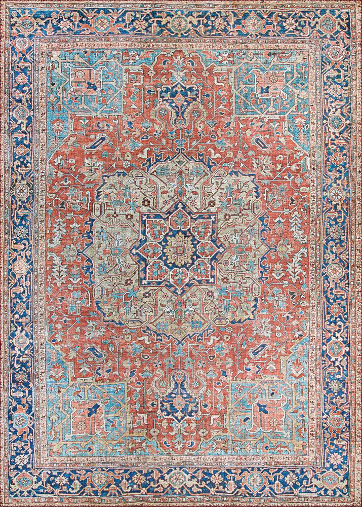 Ruby Red 5' x 8' Synthetic Non-slip Rectangular Area Rug