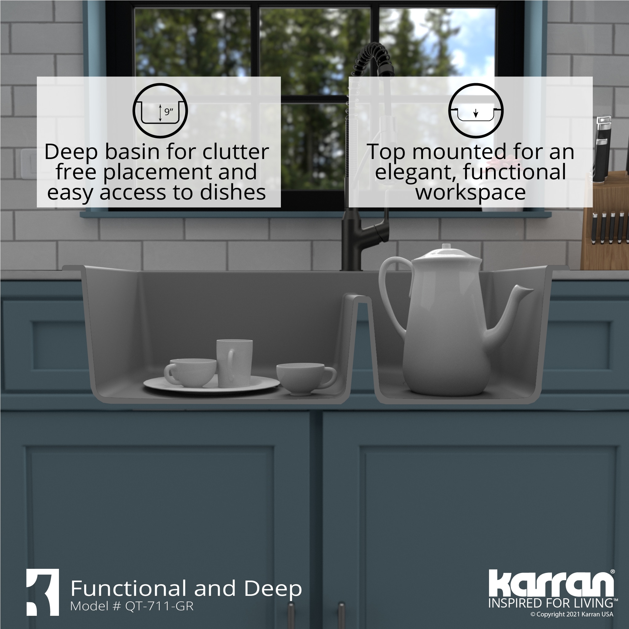 Karran QT-711-GR-PK1 Kitchen-Sinks - View #10