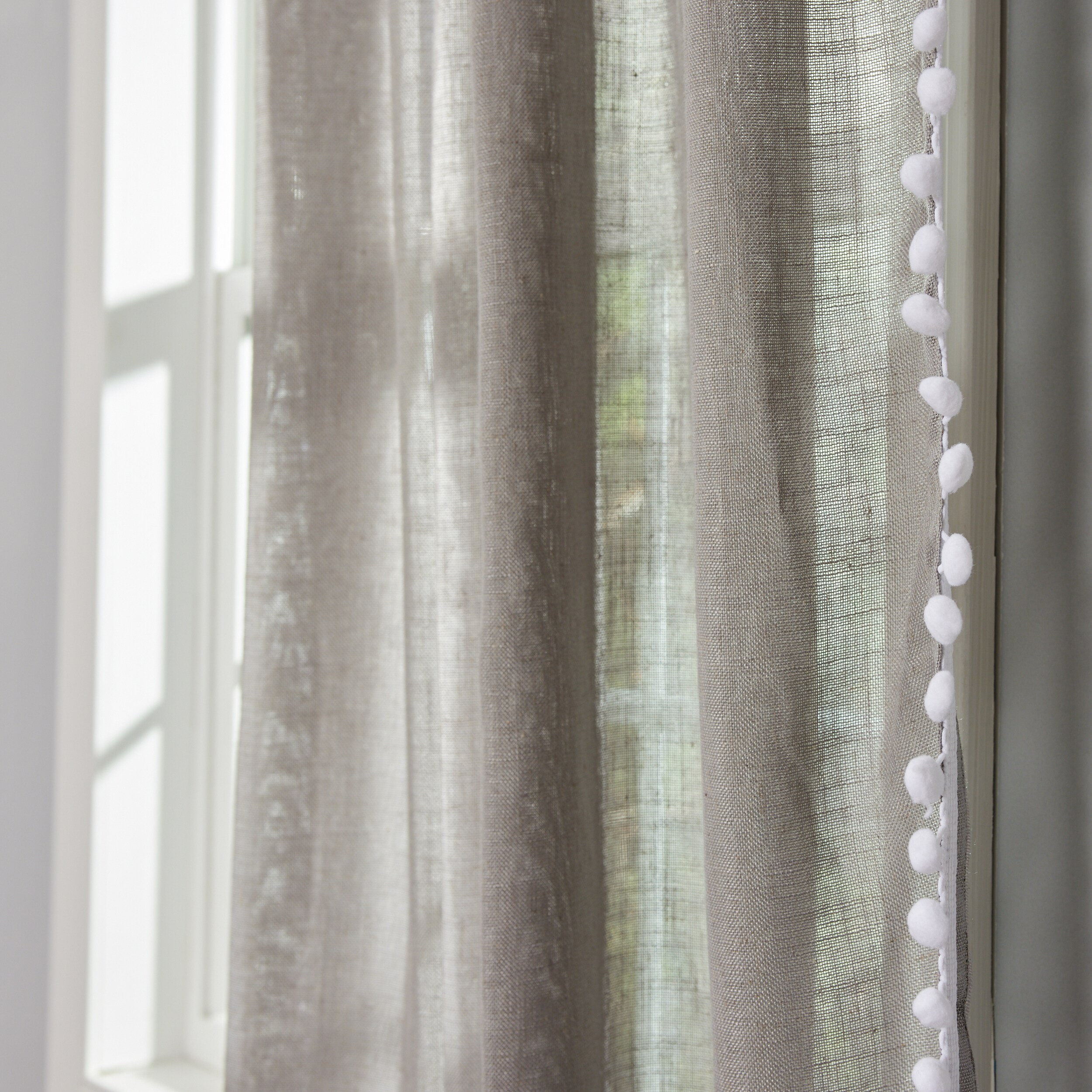 allen + roth X854.07363ZBG 63-Inches Grey Light filtering Back tab Single curtain panel