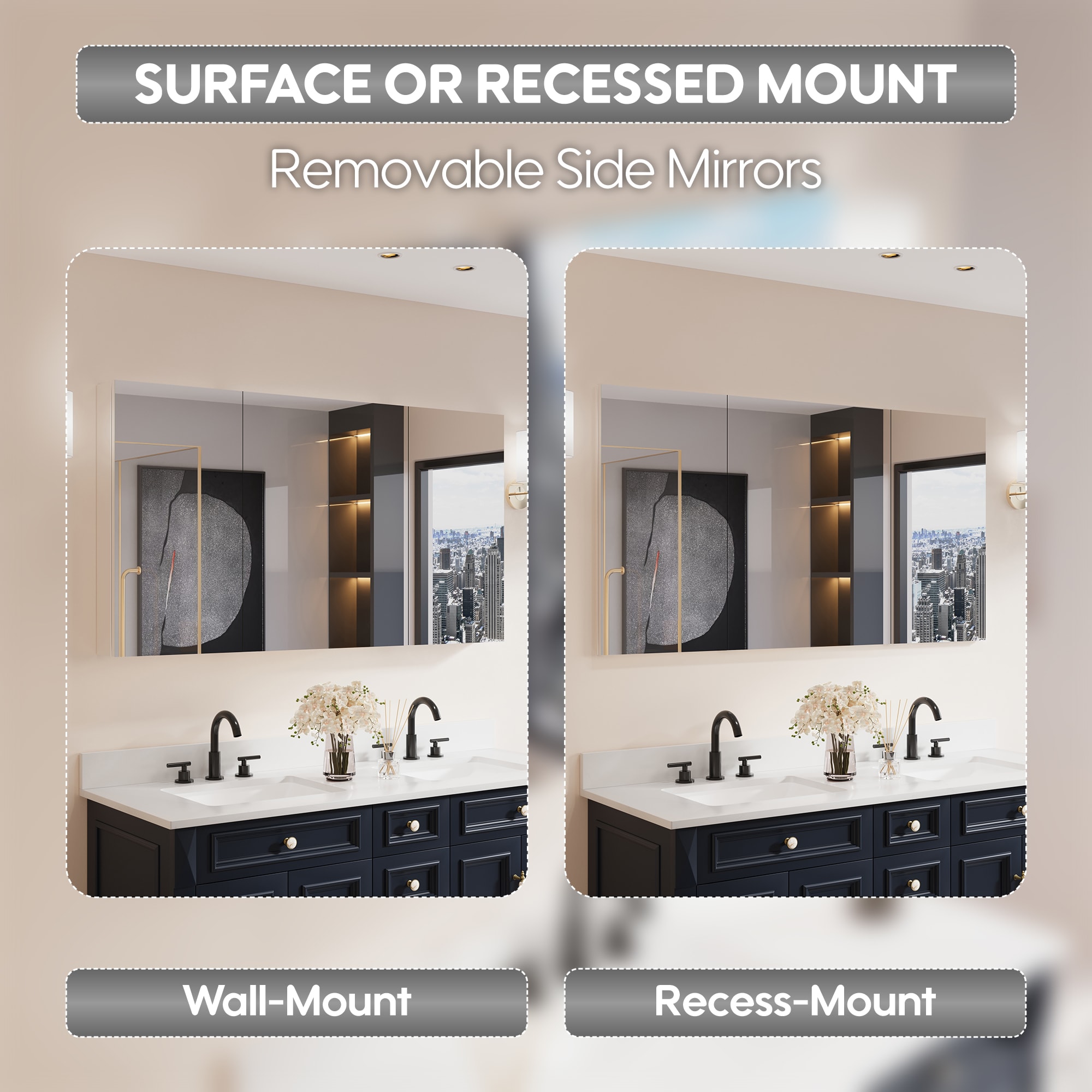 Forclover HBM-3624L Bathroom-Medicine-Cabinets - View #7