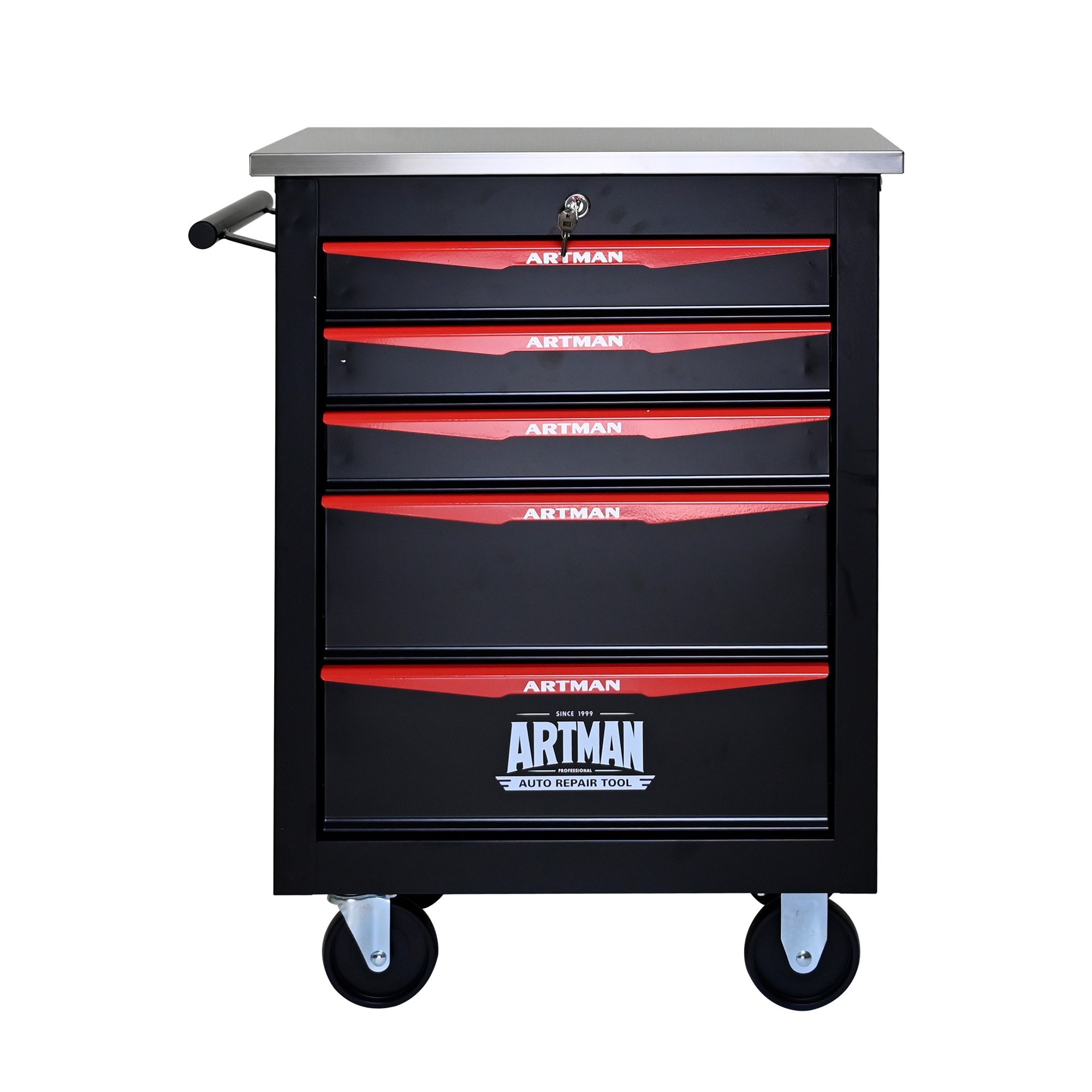 Dimakai 5 Drawer Rolling Tool Cabinet with Wheels Lockable Metal Tool Cart for Garage Workshop