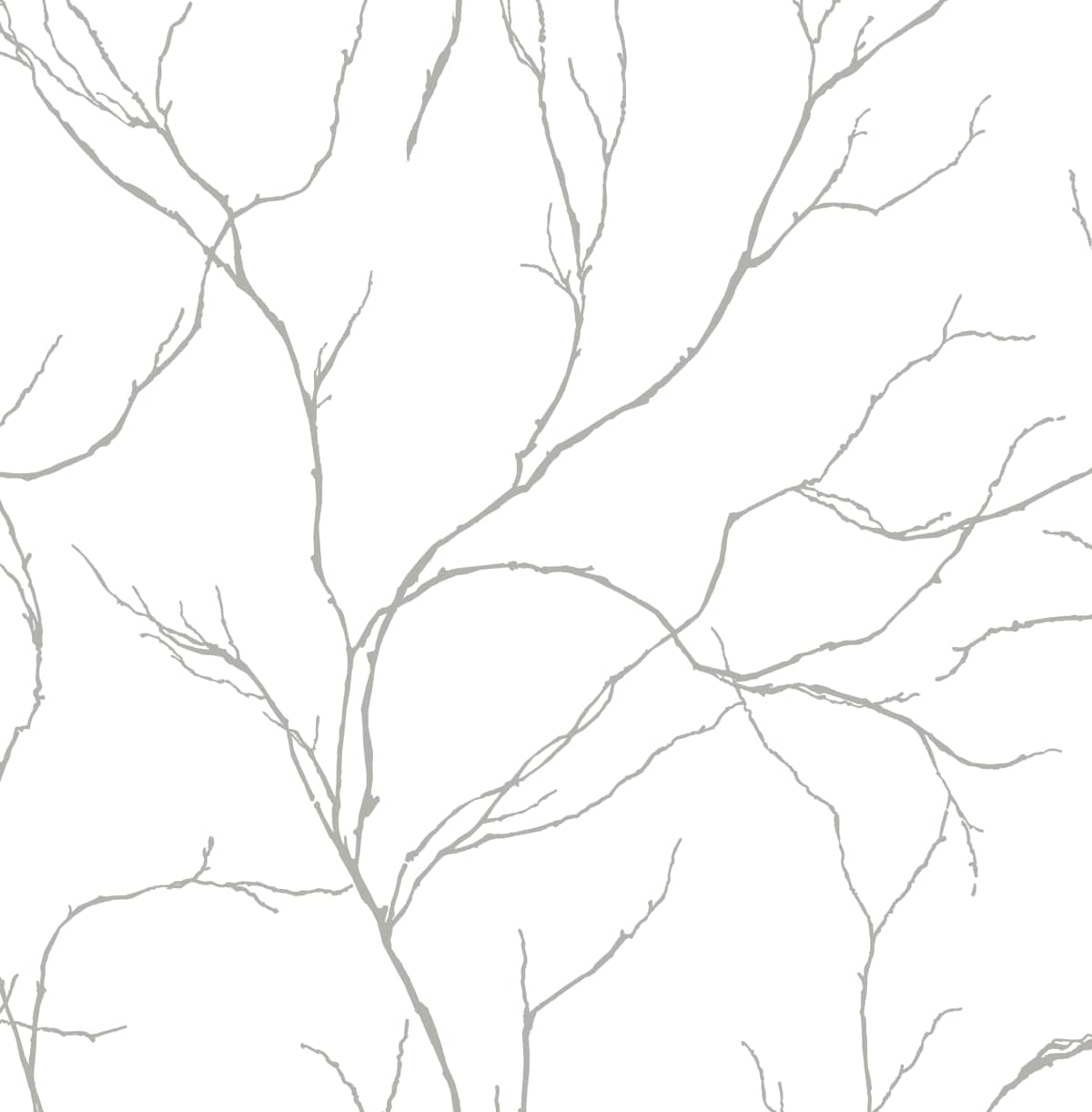 NextWall NW39008 30.75-Sq. Feet Metallic Silver Vinyl Ivy/Vines Self-adhesive Peel and Stick Wallpaper