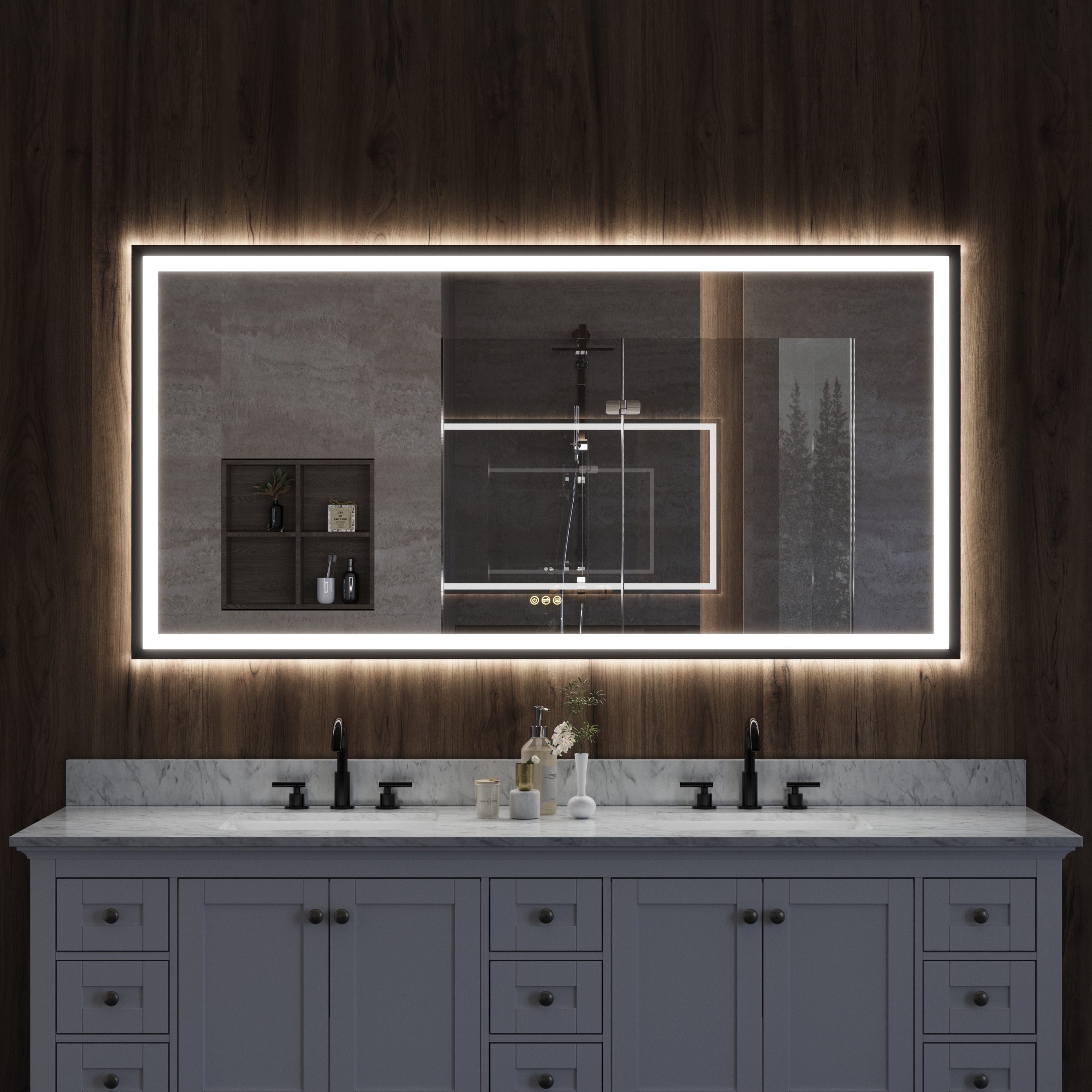 Forclover MRE-6F7236MB Framed-Bath-Mirrors - View #2