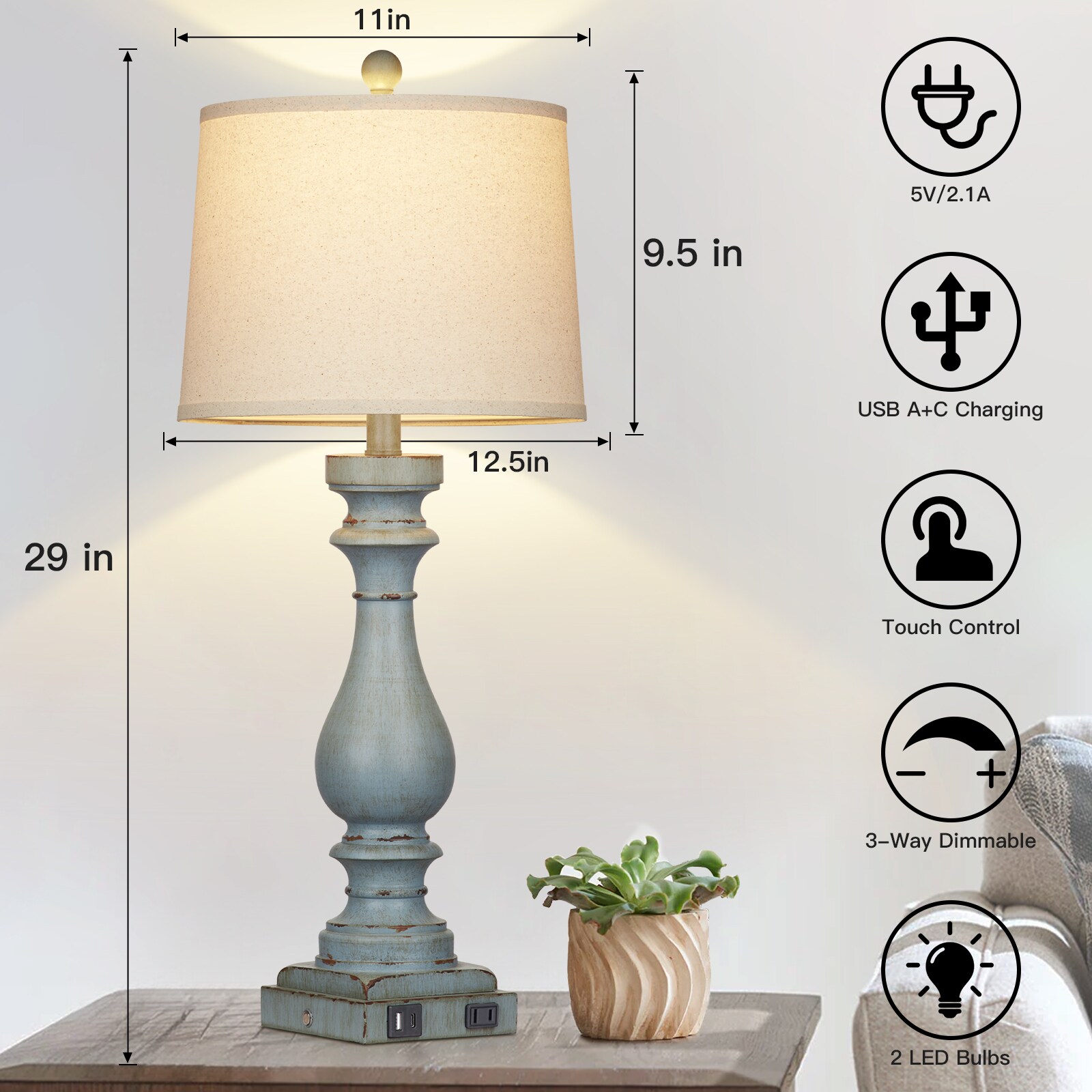 UrFurnishings TD-278 Table-Lamps - View #8