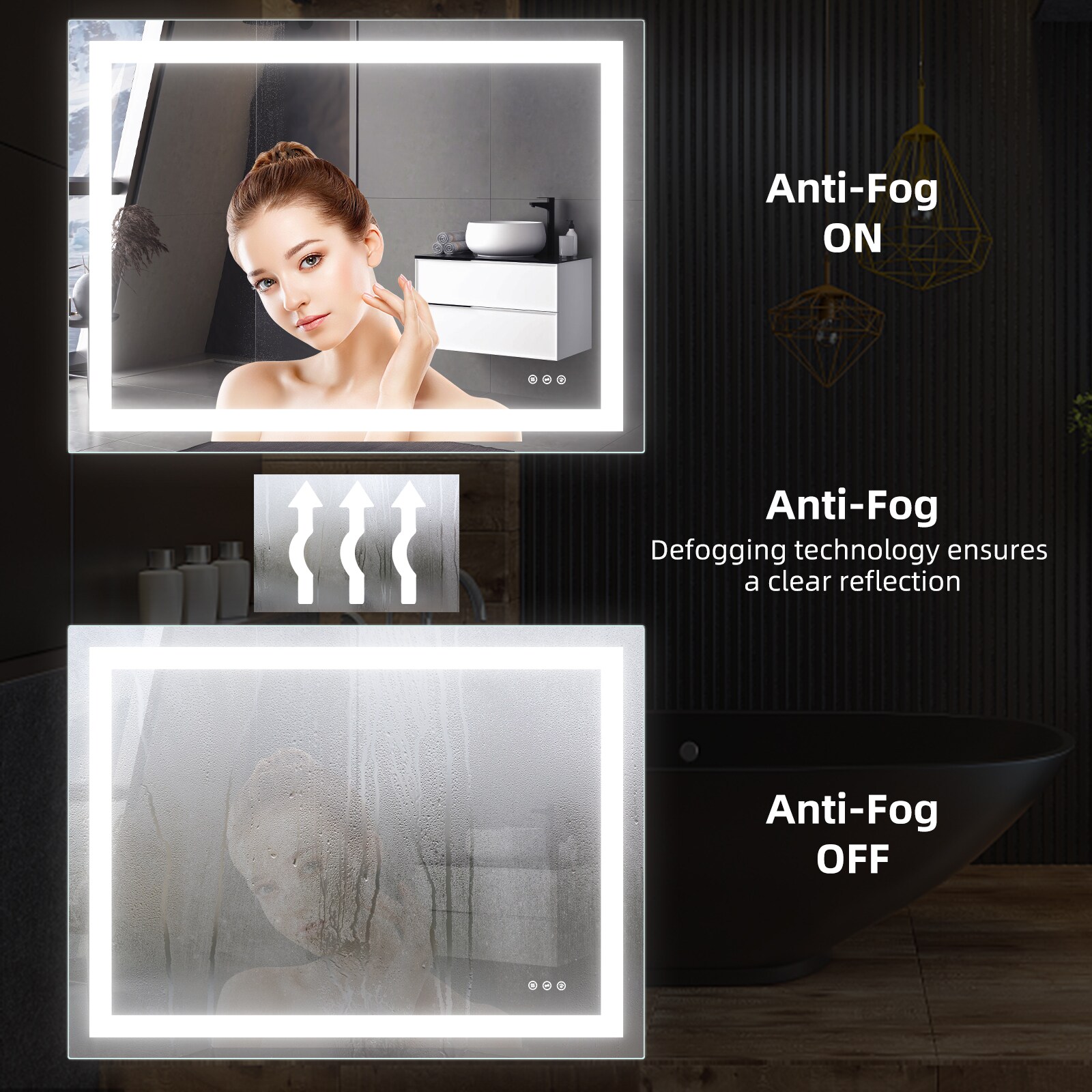 GarveeLife C3H-NEWQAPTHRLIP4Z Framed-Bath-Mirrors - View #7