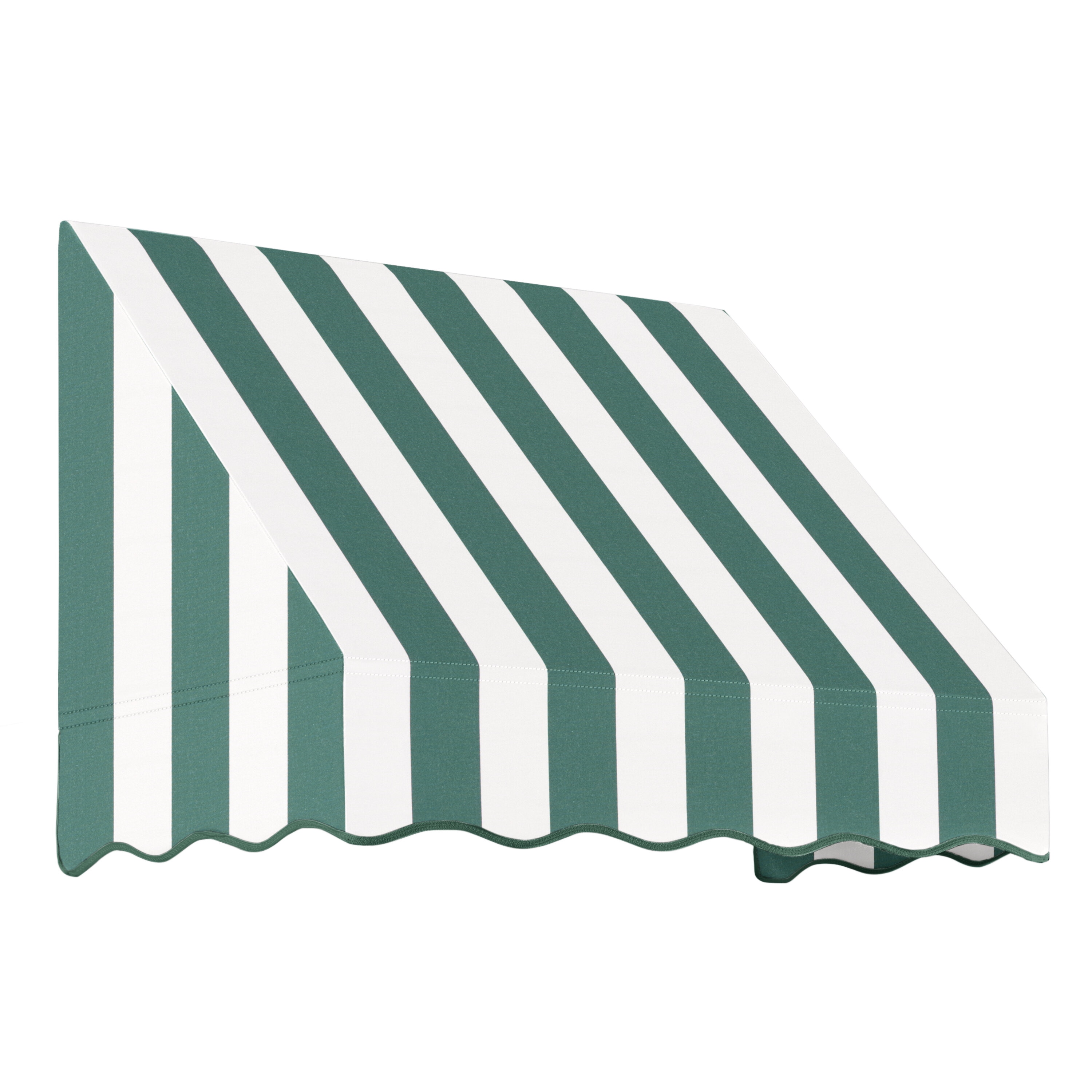 Awntech EF1030-L-3FW San Francisco 40.5-in Wide x 30-in Projection x 16-in Height Fabric Forest/White Stripe Striped Fixed Window/Door Awning