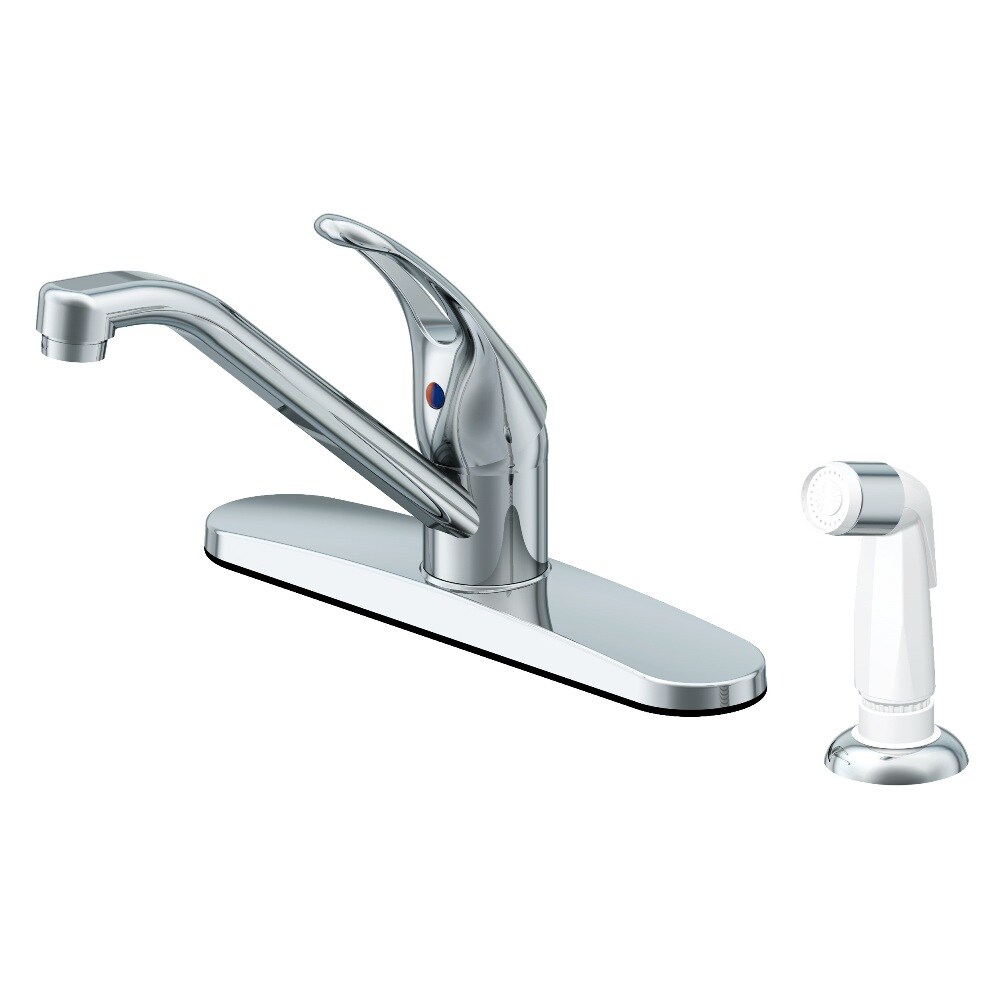 Project Source Chrome Single Handle Low-arc Kitchen Faucet (Deck Plate ...