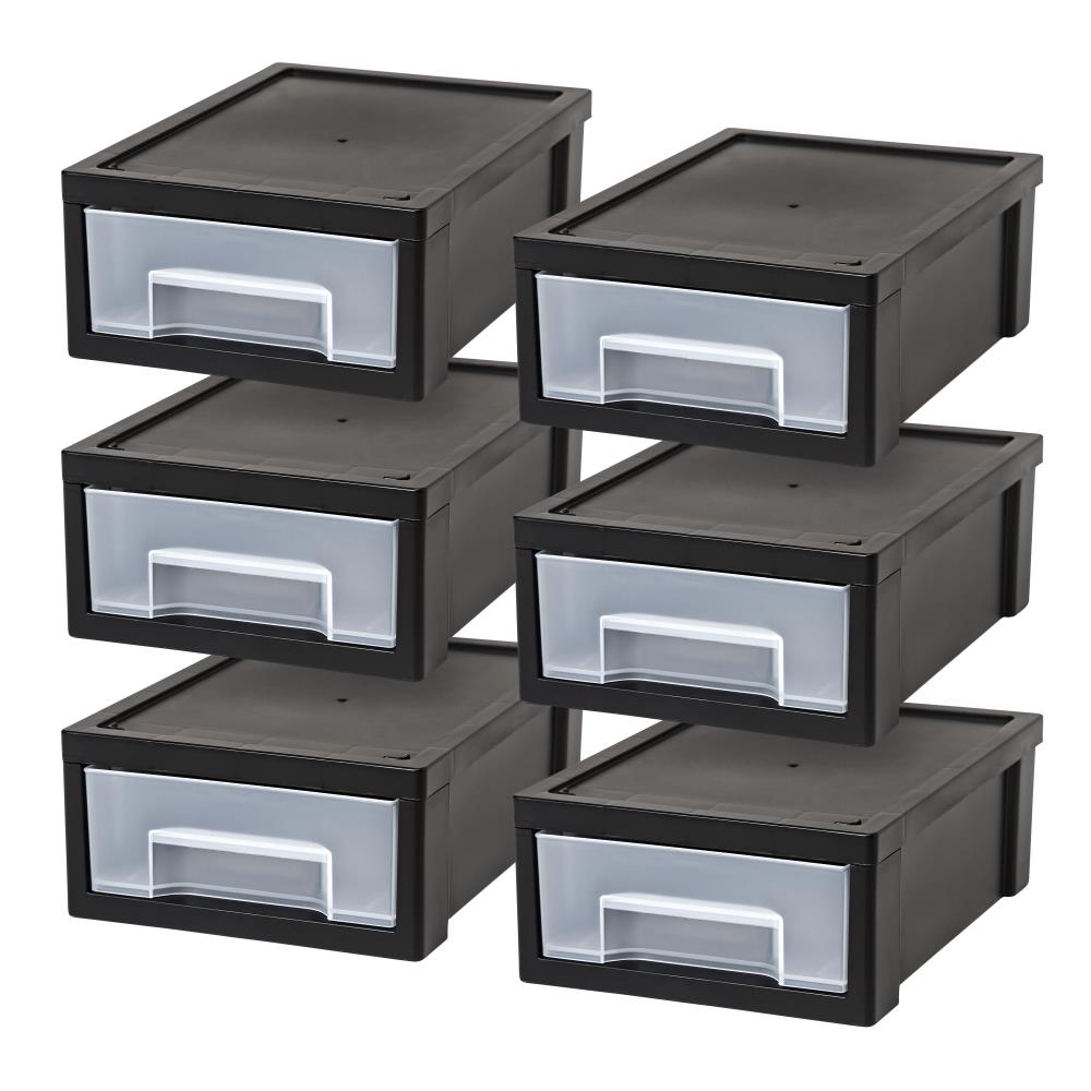 IRIS Black Stackable Plastic Storage Drawer At Lowes.com