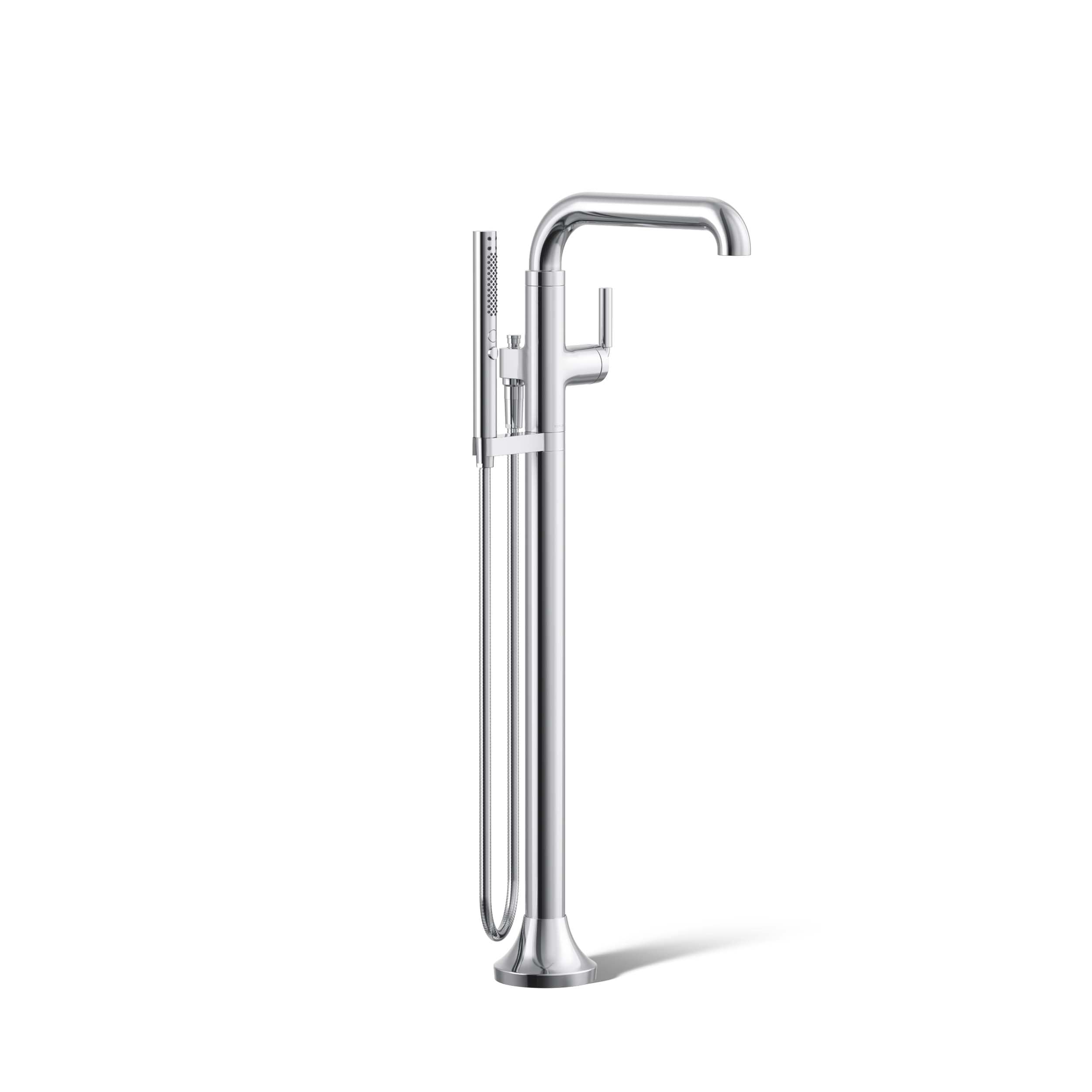 KOHLER T27424-4-CP Tone Polished Chrome 1-handle Freestanding Low-arc Bathtub Faucet with Hand Shower ( Valve Included )
