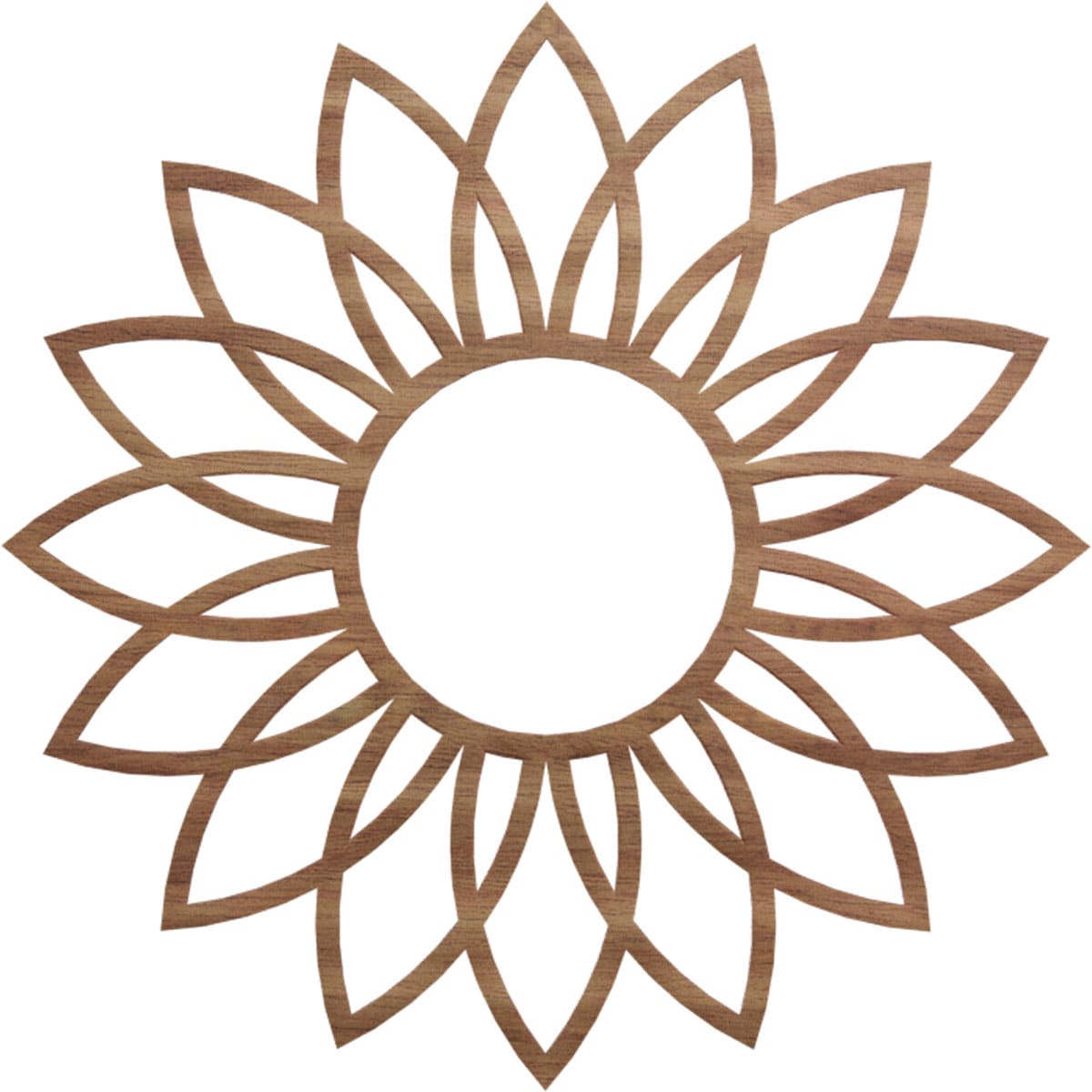Ekena Millwork CMWP28X28X0250DAWA Daisy Fretwork 28-in W x 28-in L Contemporary Walnut Wood Whole Ceiling Medallion