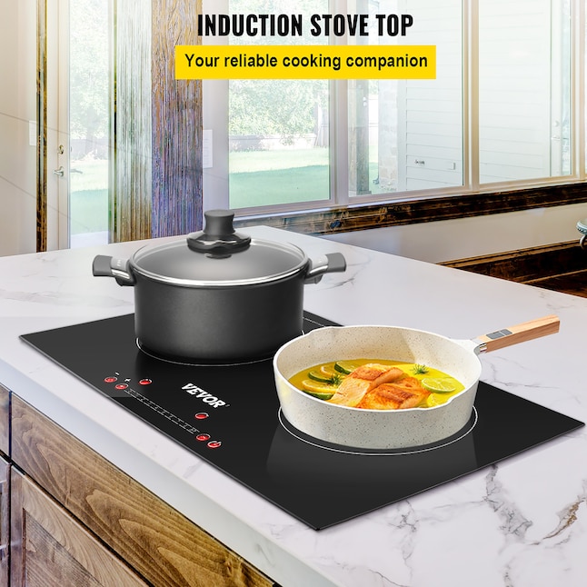 VEVOR 23-IN 2 Burners 2600W 110V 24-in 2 Burners Black Induction Cooktop in  the Induction Cooktops department at