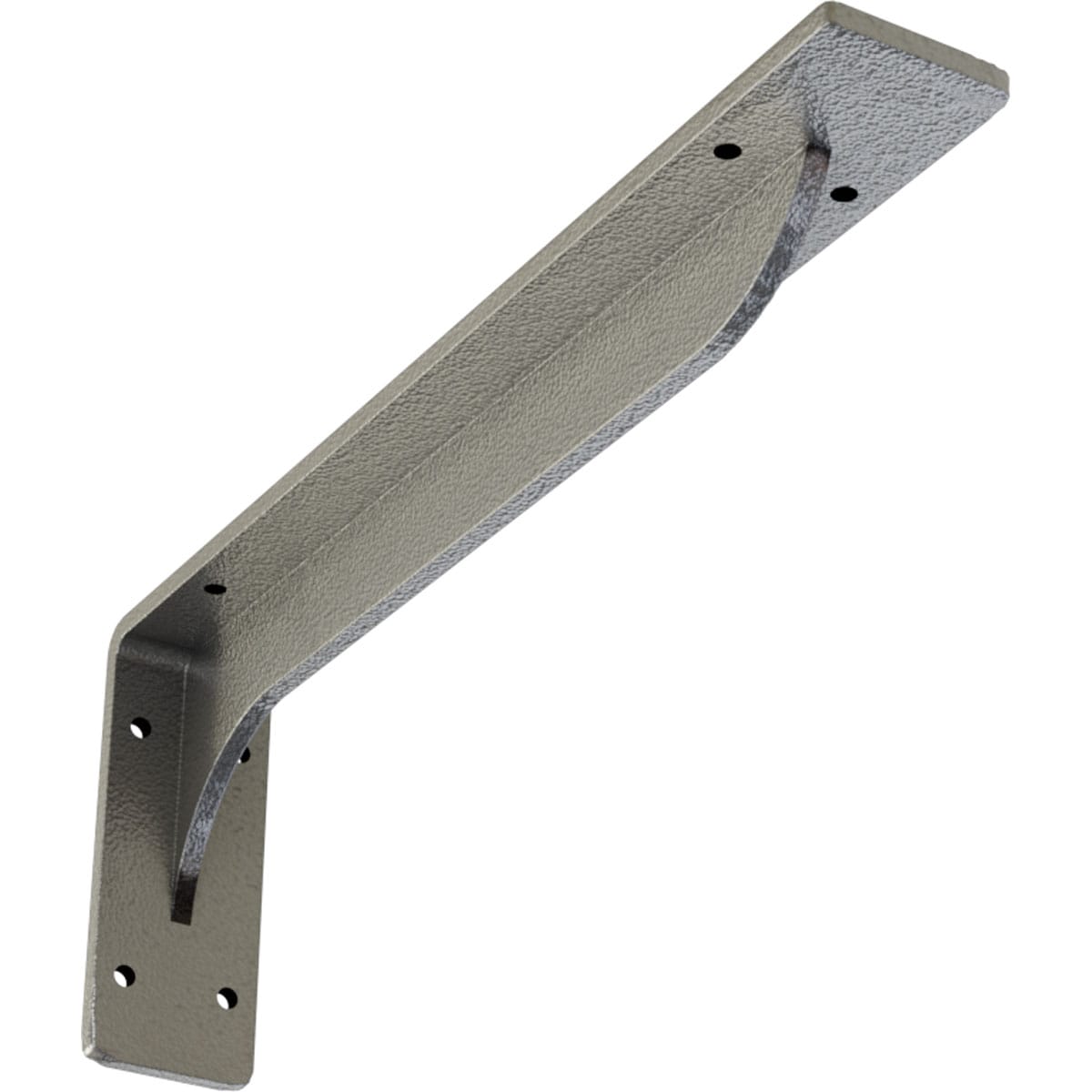 Ekena Millwork BKTM02X14X05EBHSV Embrey 14-in x 2-in x 5.25-in Gray Steel Countertop support bracket