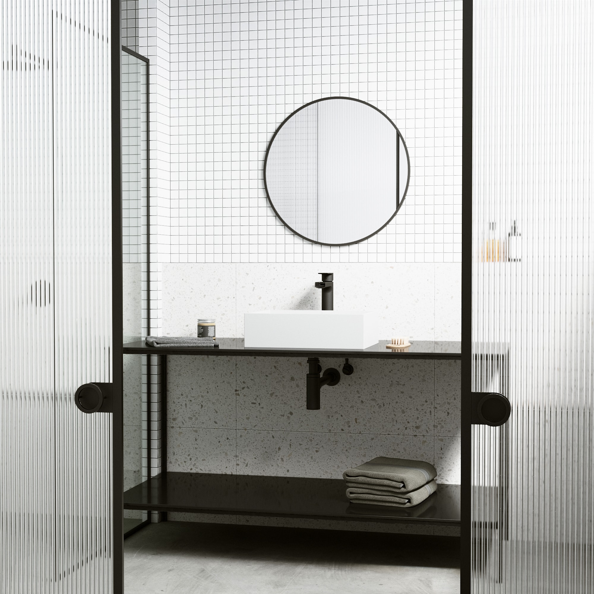 Montauk White Matte Stone Rectangular Vessel Bathroom Sink