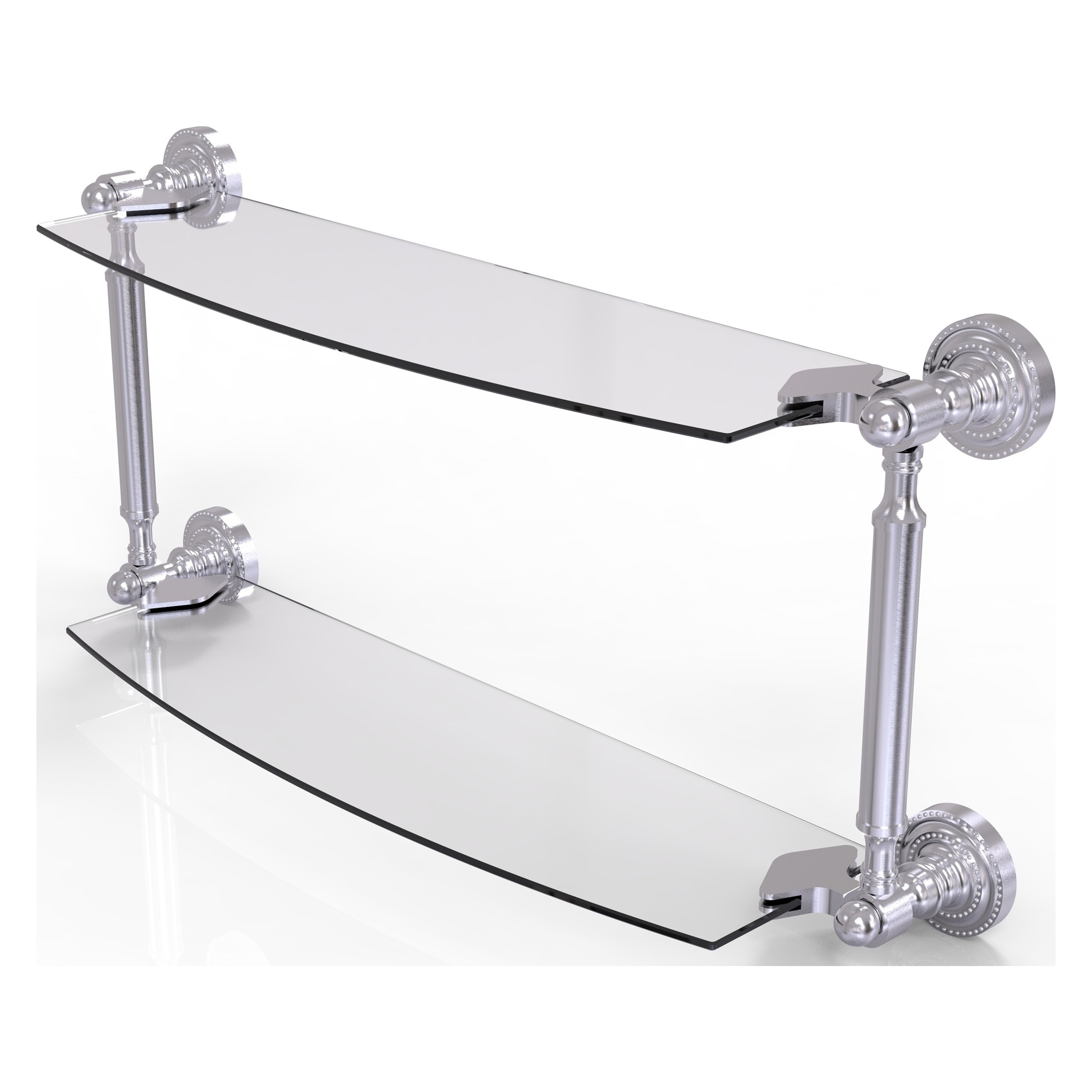 Allied Brass DT-34/18-SCH Dottingham Satin Chrome 2 -Tier Wall mount Bathroom Shelf ( 18-in x 7-in x 5-in )