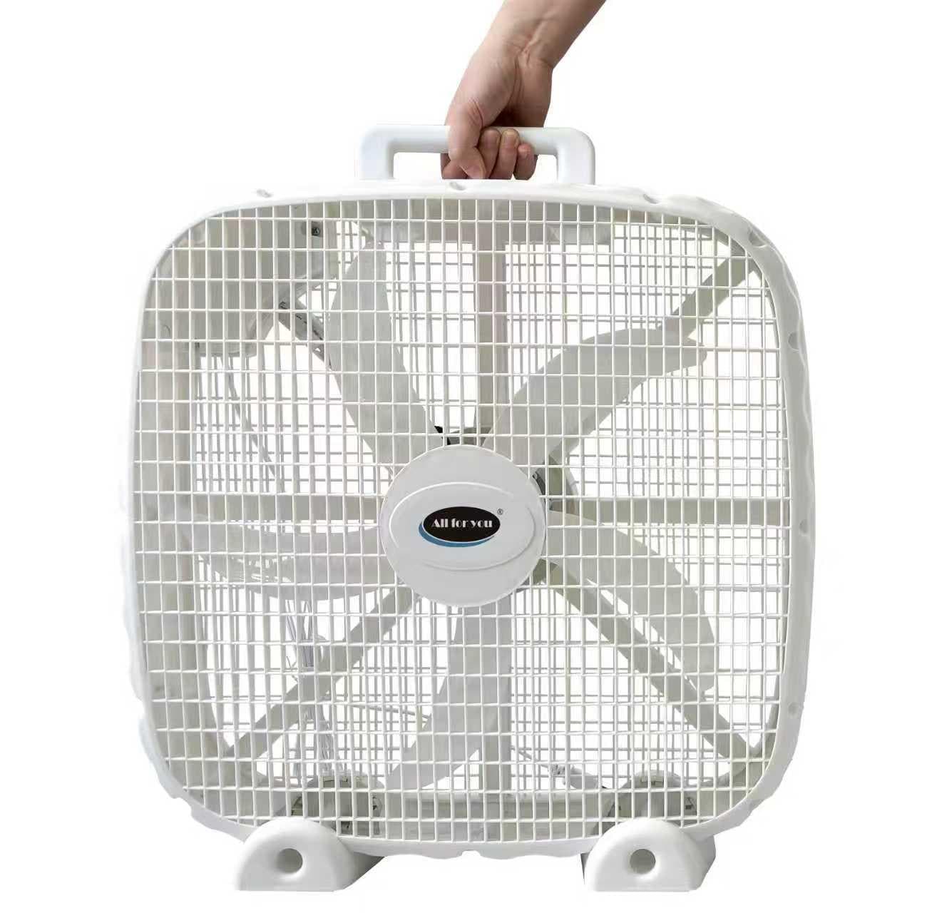 J&V TEXTILES 3-Speed Box Fan for Bedroom Portable with Carry Handle ...