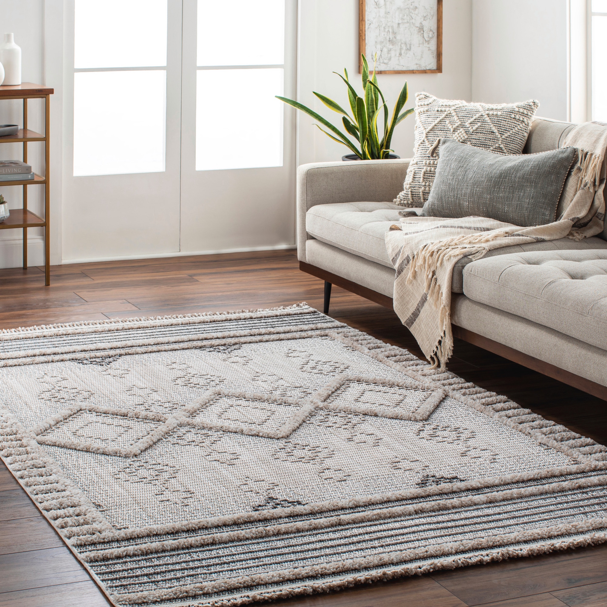 Livabliss 8 X 10 (ft) Medium Gray Indoor Tribal Global Area Rug ZRZ2301 ...